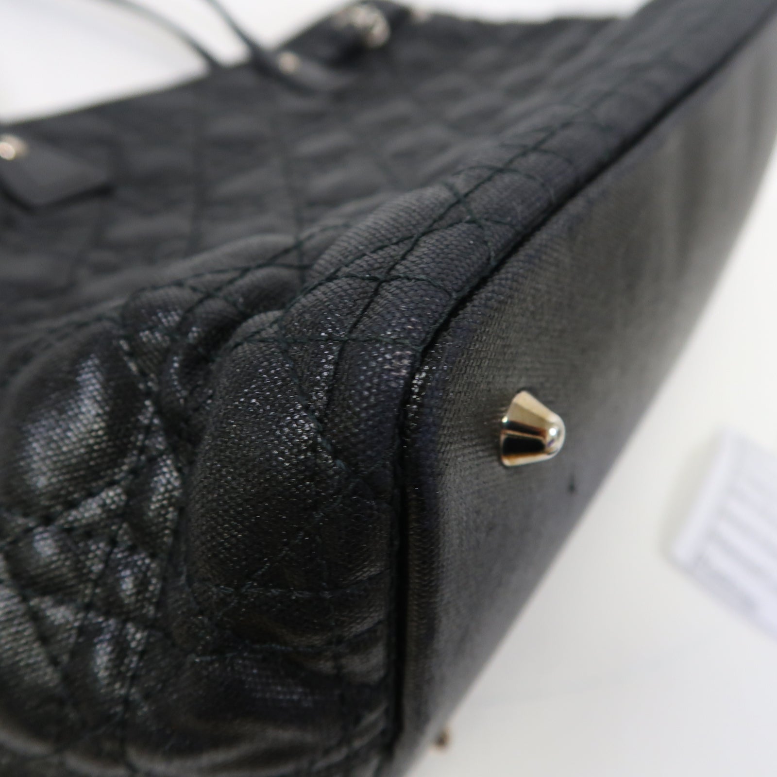 Dior 尼龍Cannage Tote Bag銀扣手挽袋黑色