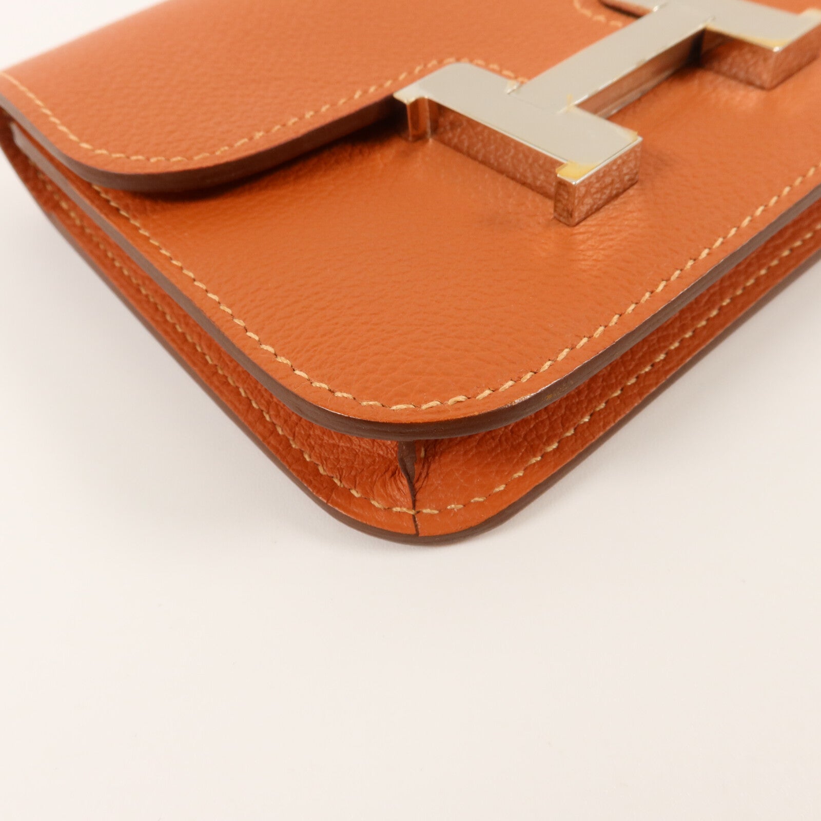 HERMES Evercolor皮革Constance Slim錢包Cuivre