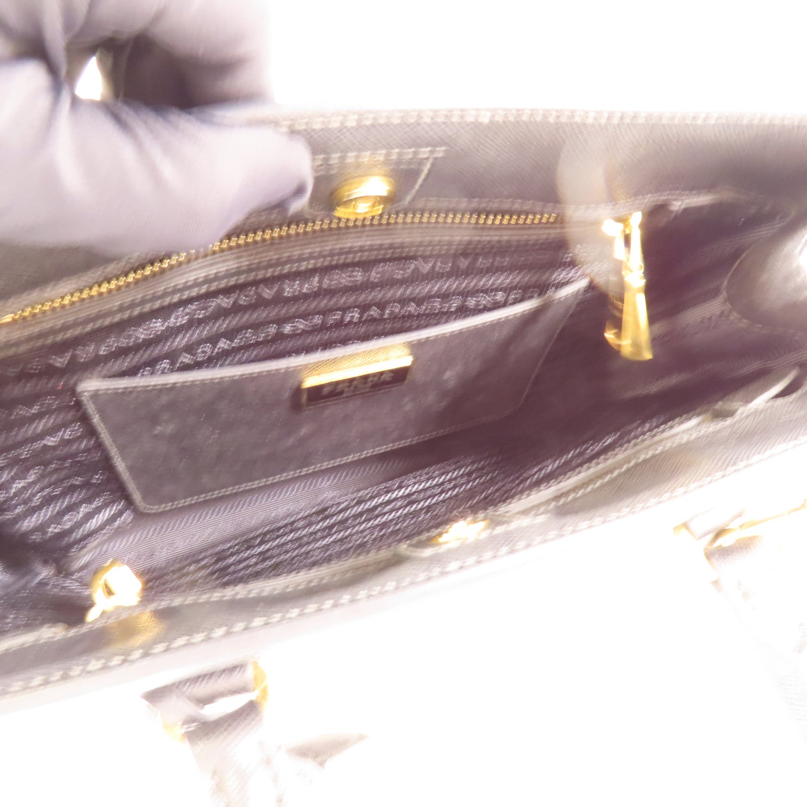 PRADA 牛皮皮革2 Way Shoulder金扣手挽肩背兩用袋