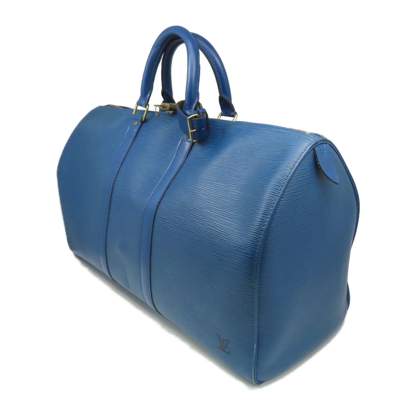 LOUIS VUITTON 【激減優惠】Epi Keepall 45金扣波士頓包藍色