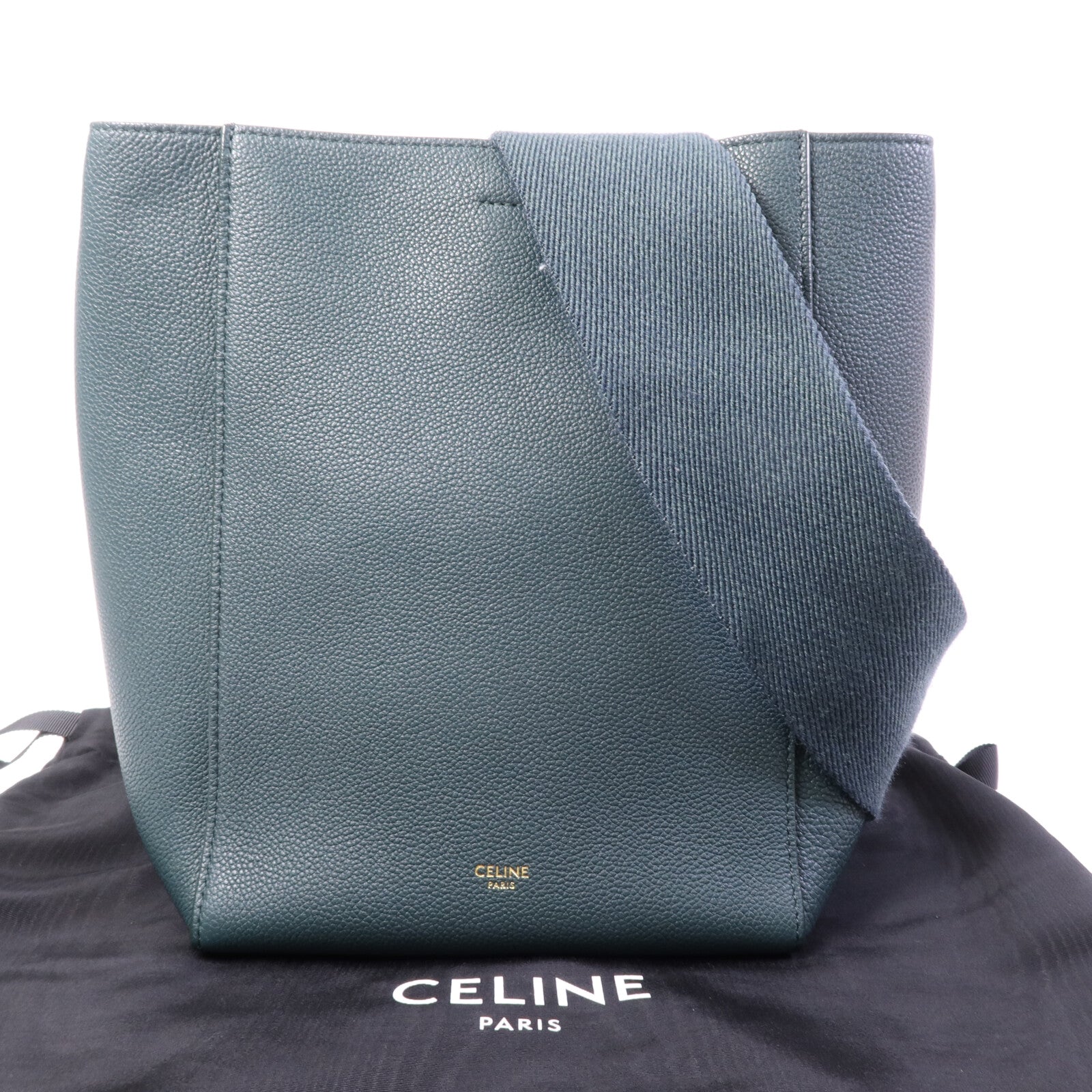 CELINE 牛皮皮革Small Sangle Bucket金扣肩背袋