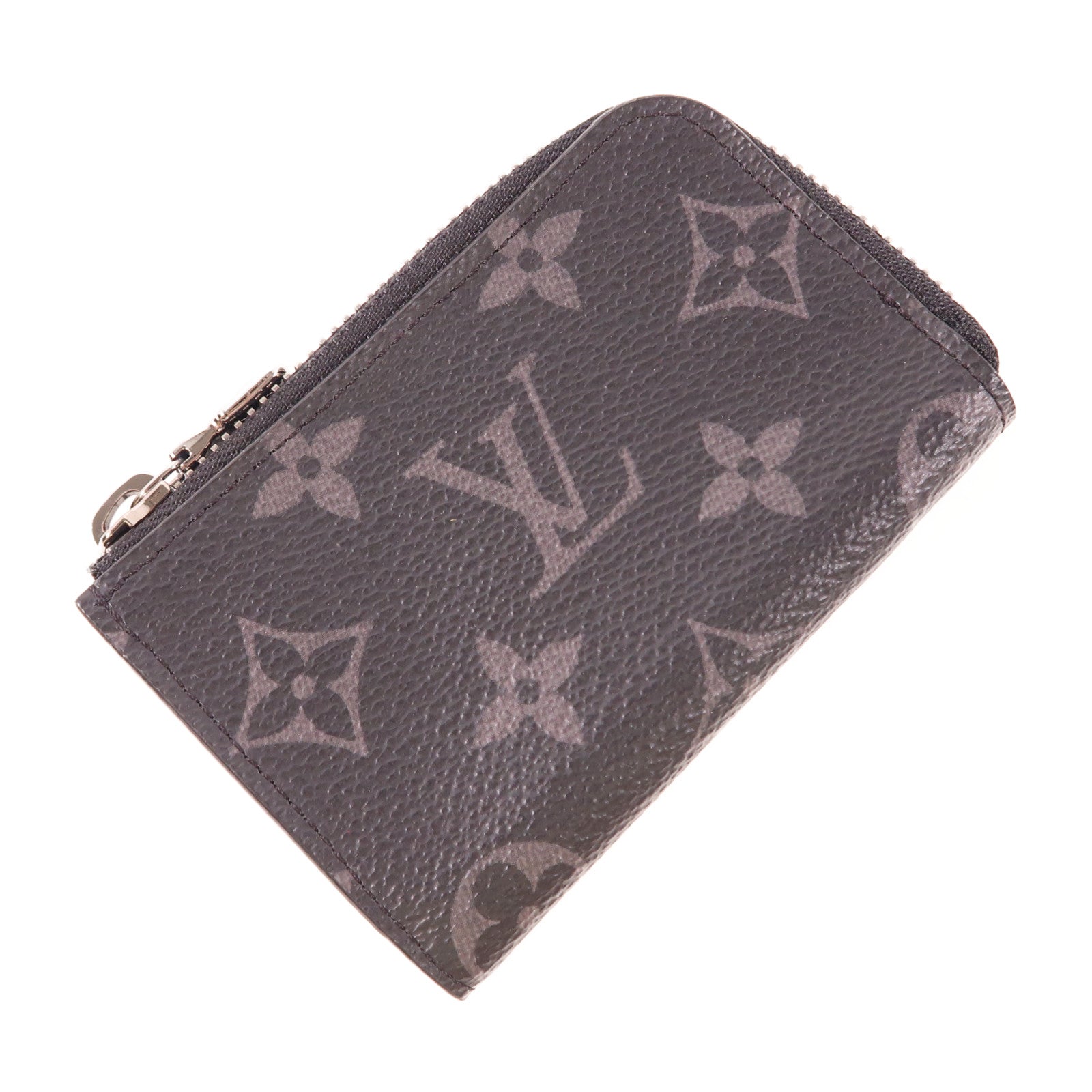 LOUIS VUITTON Monogram Eclipse Porte Monnaie Jour銀扣零錢包
