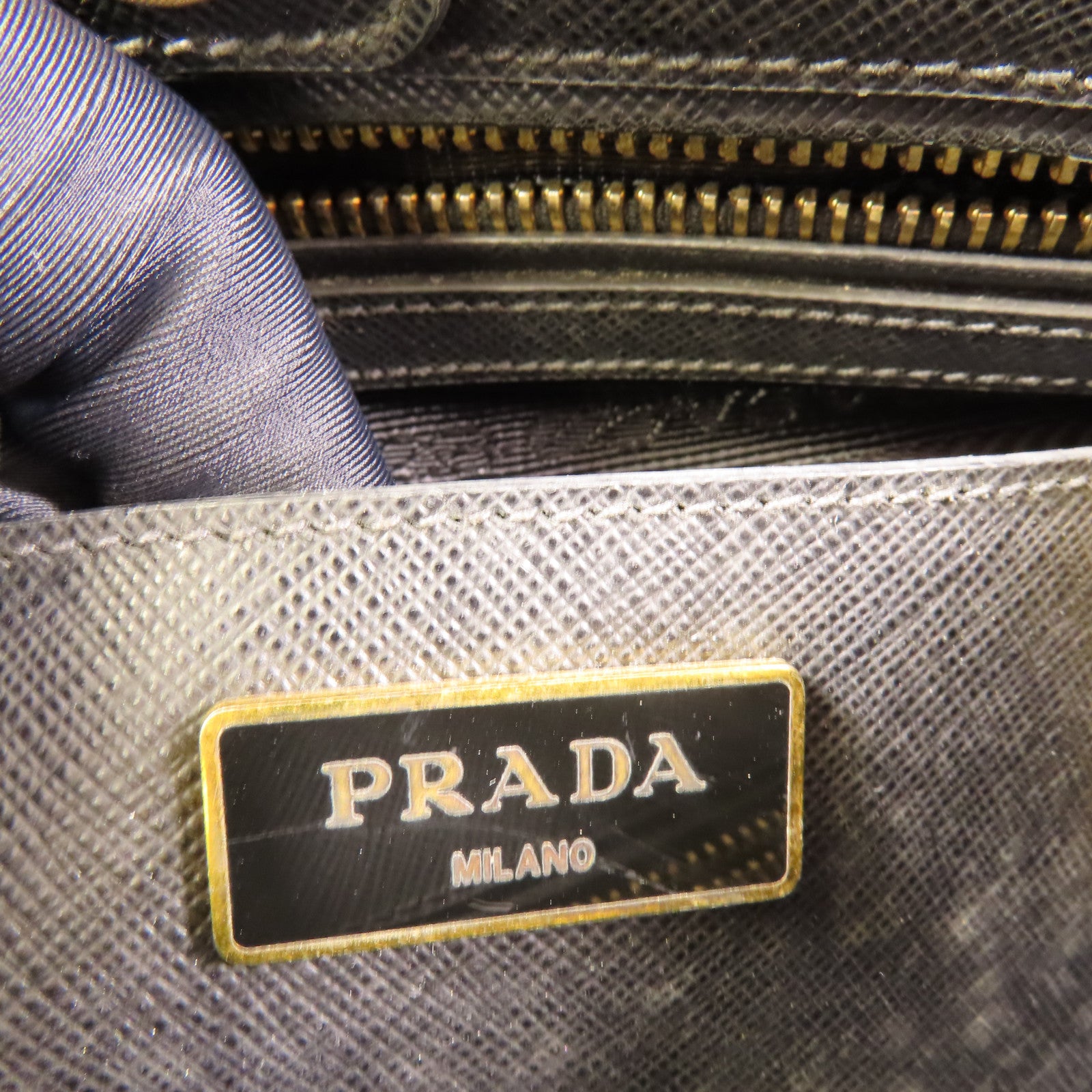 PRADA 牛皮皮革2 Way Shoulder金扣手挽肩背兩用袋