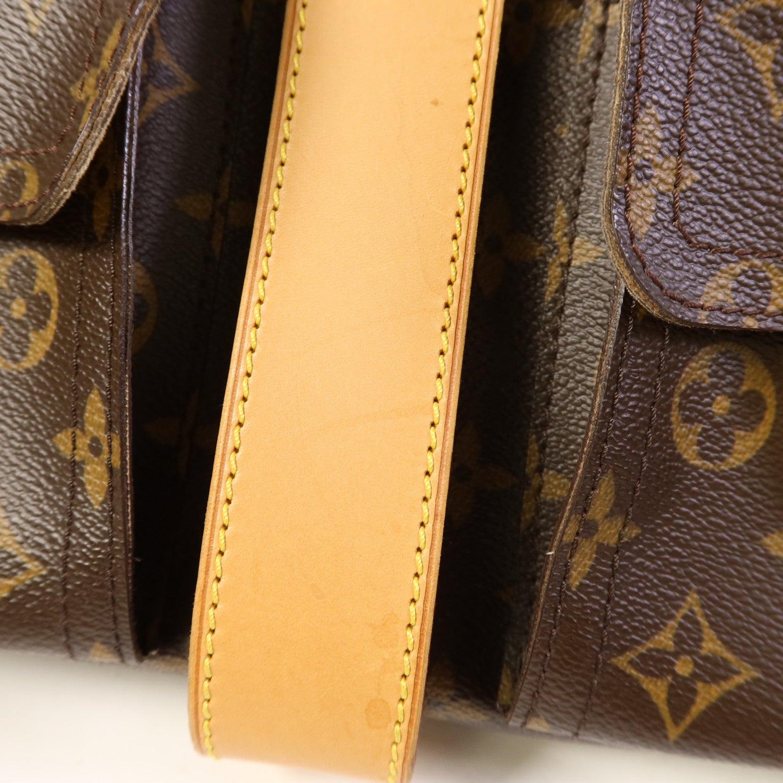 LOUIS VUITTON Monogram Manhattan GM金扣手挽袋棕色