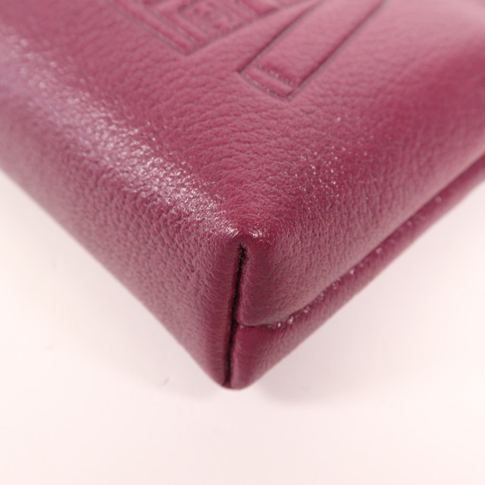 CHANEL 皮革Coin Case銀扣零錢包