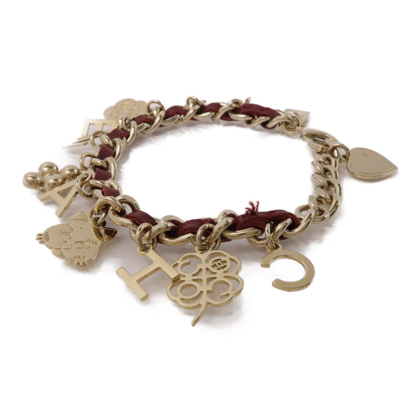 CHANEL【激減優惠】 金屬/皮革Bracelet手鏈紅色/金色