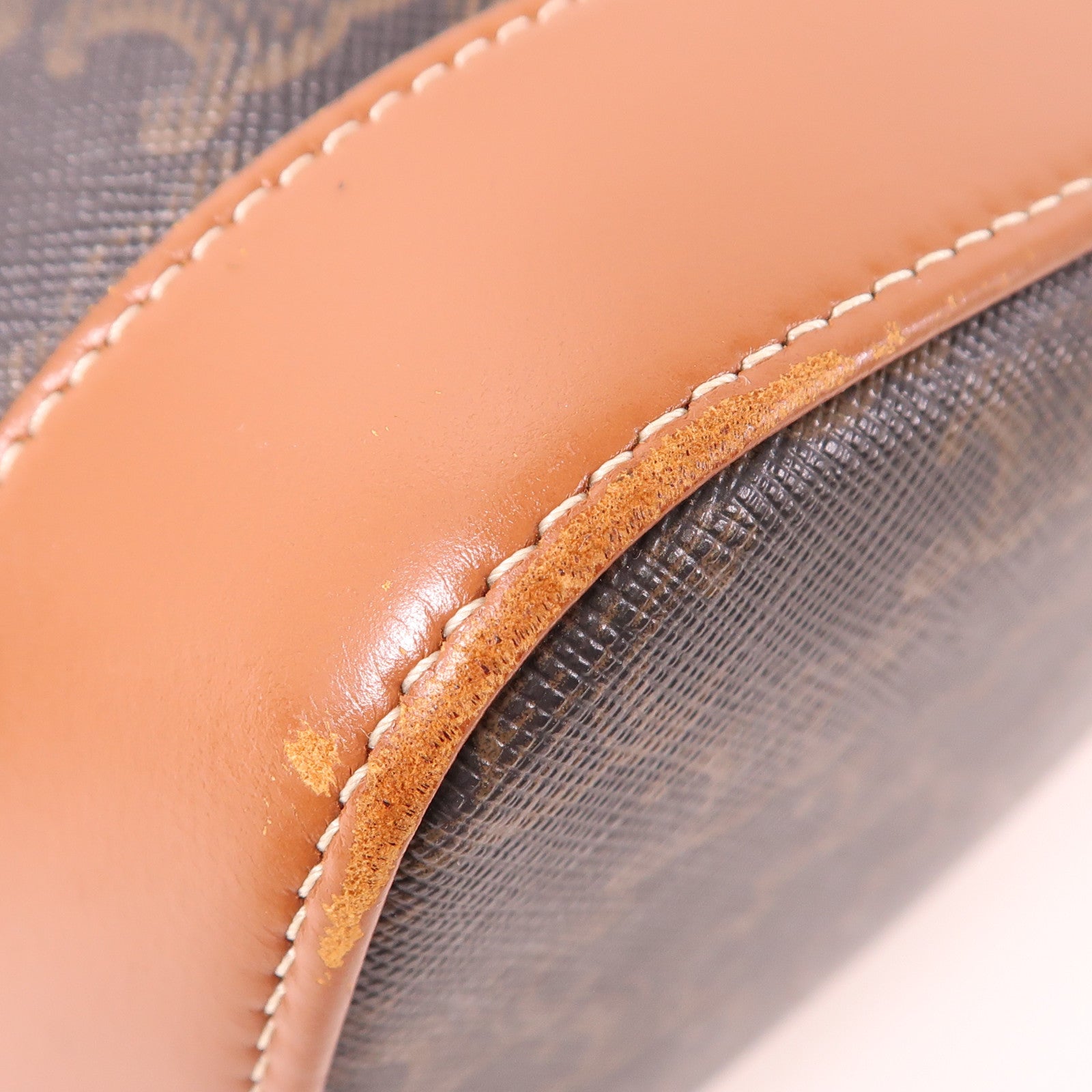 CELINE 塗層帆布Triomphe Bucket金扣肩背袋