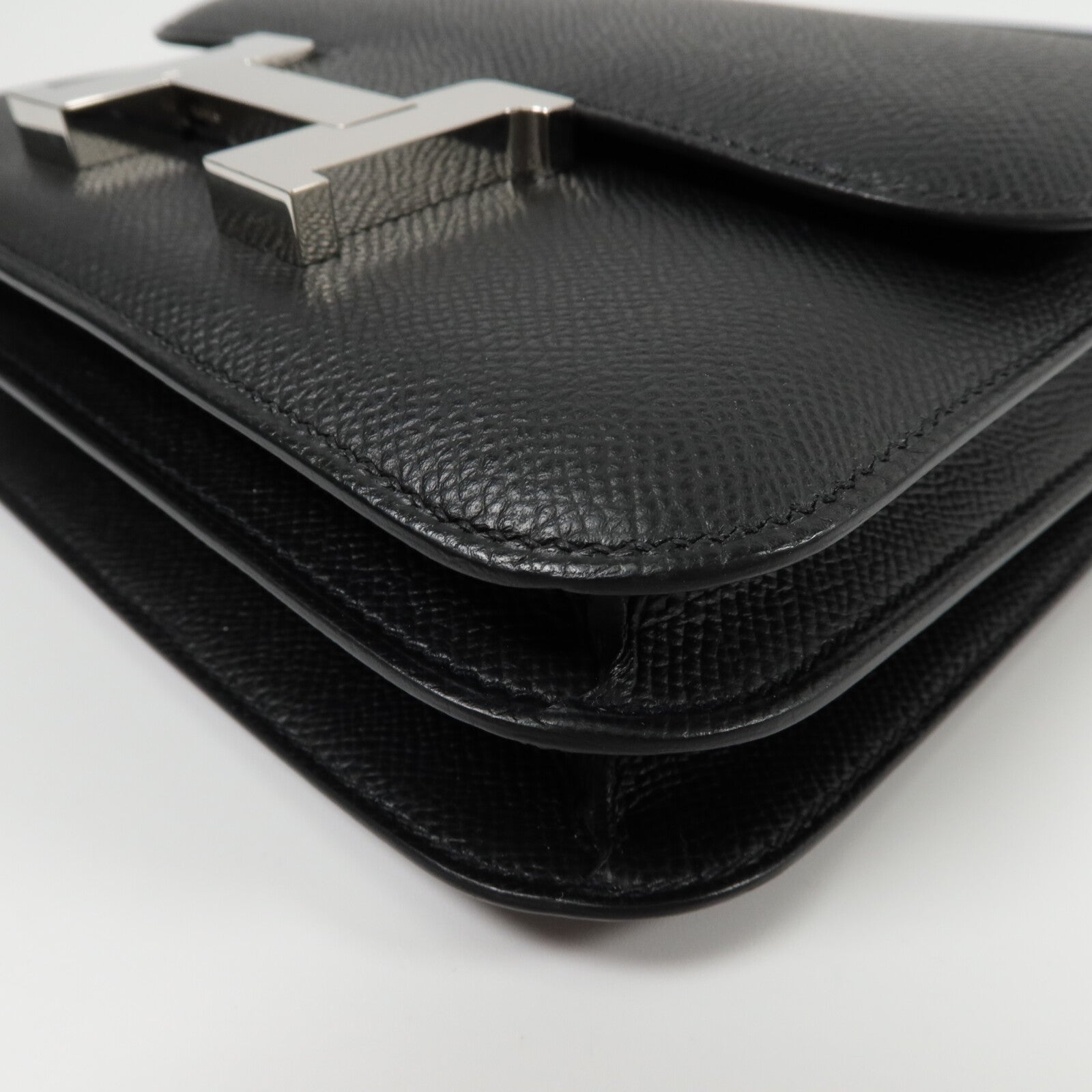 HERMES Epsom皮革Constance Mini肩背袋Noir
