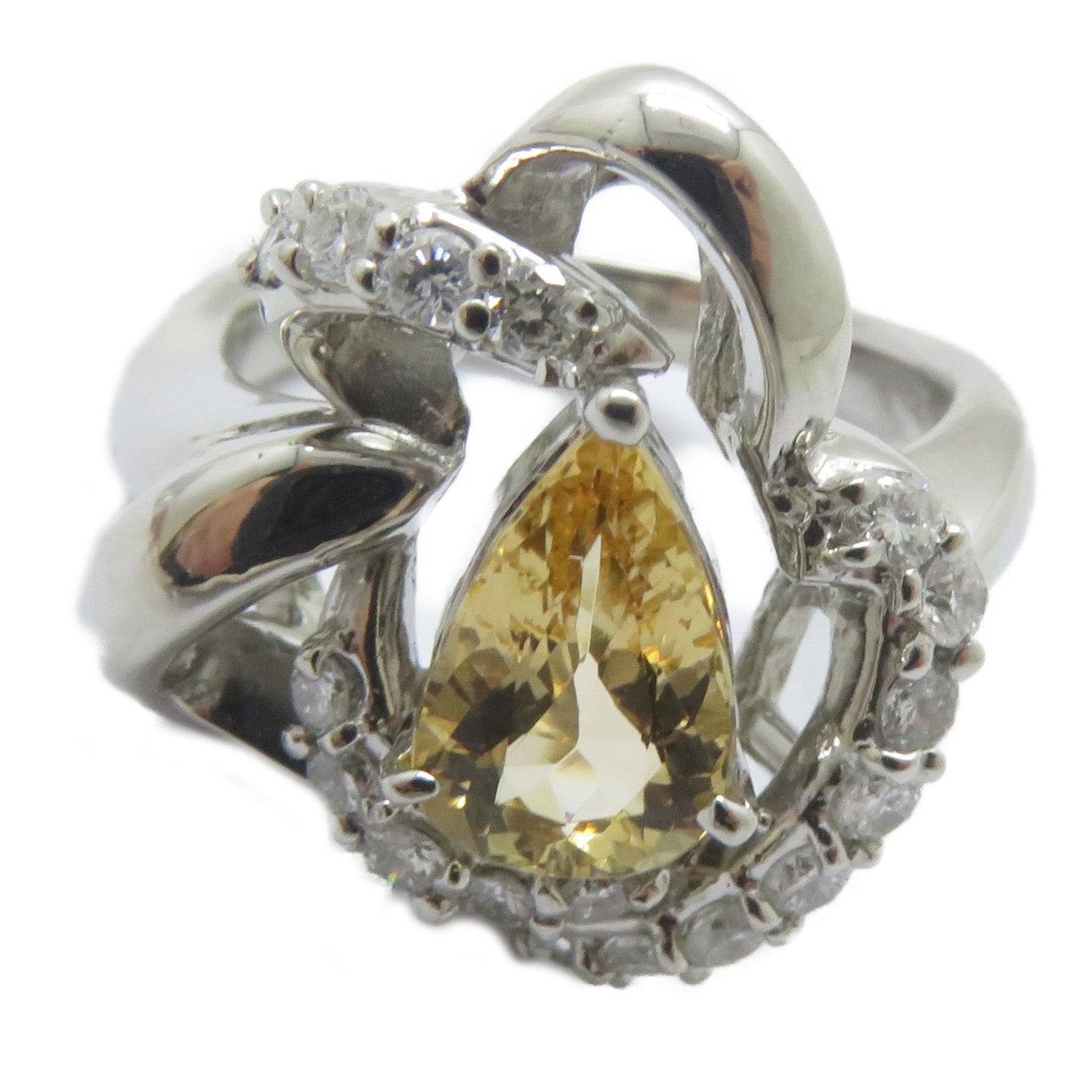 JEWELRY 【激減優惠】PT900鉑金Imperial Topaz Ring 1.29ct拓帕石/0.41ct鑽石戒指US#5.5