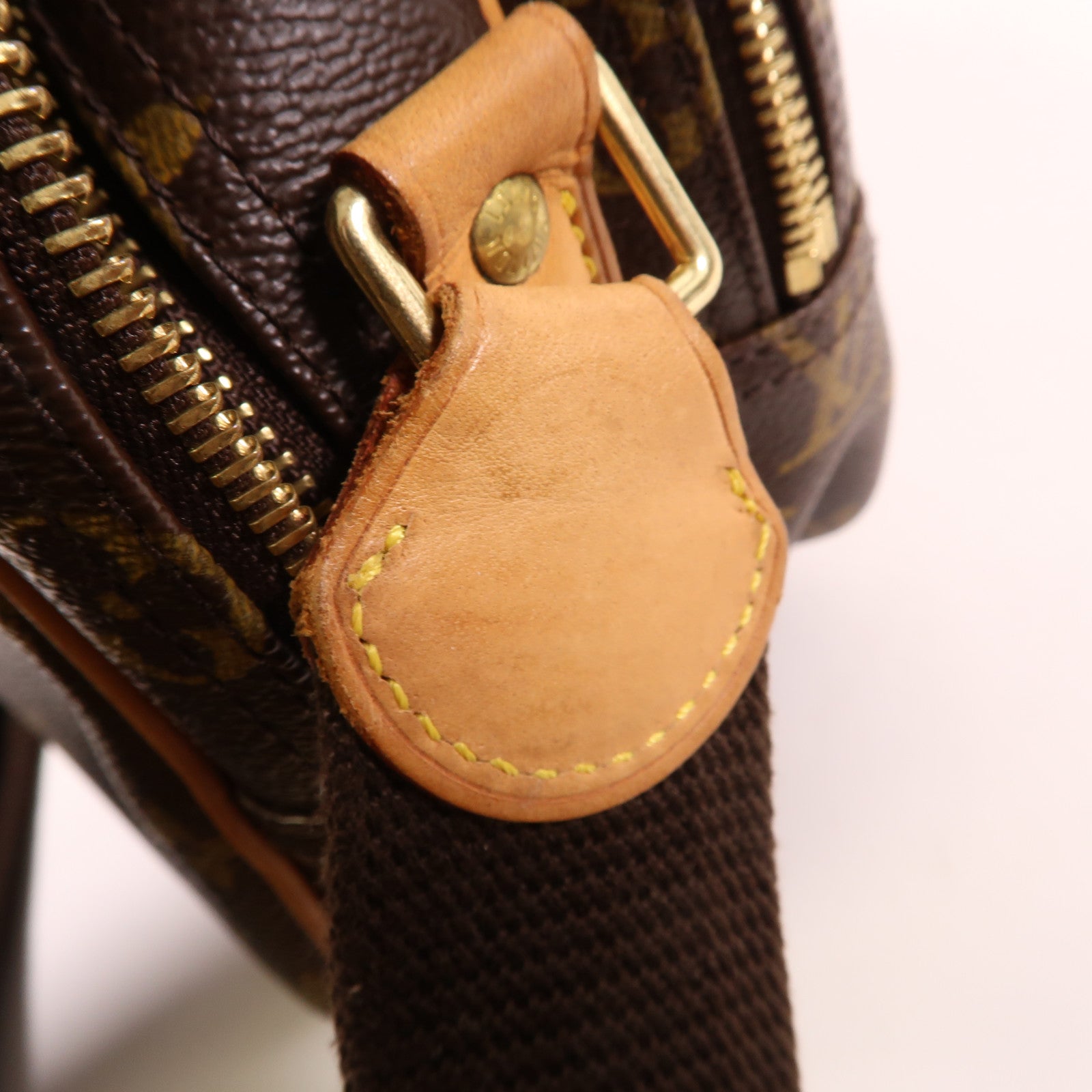 LOUIS VUITTON Monogram Reporter PM金扣肩背袋棕色