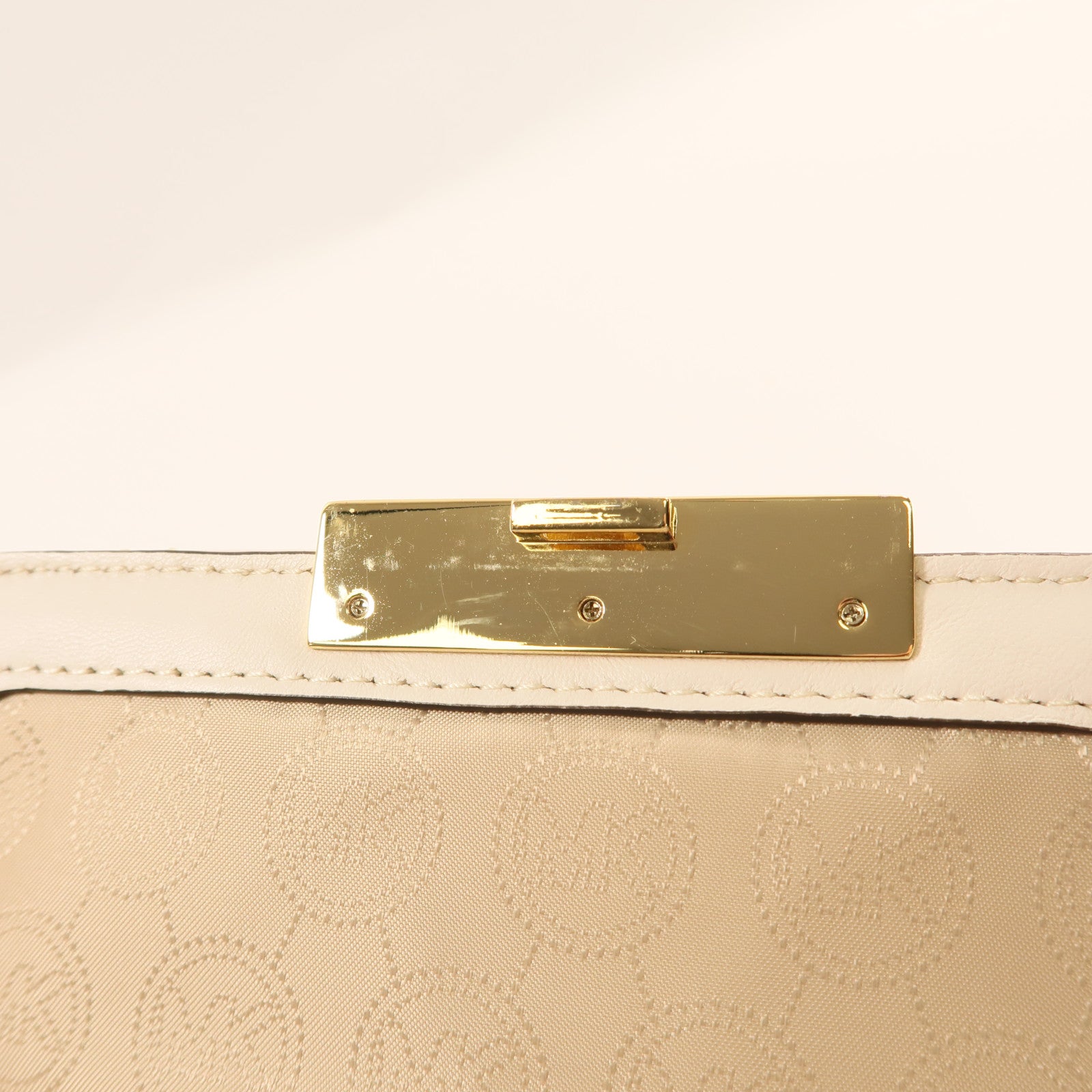 Michael Kors 牛皮皮革Chain Shoulder Bag金扣鏈帶肩背袋白色