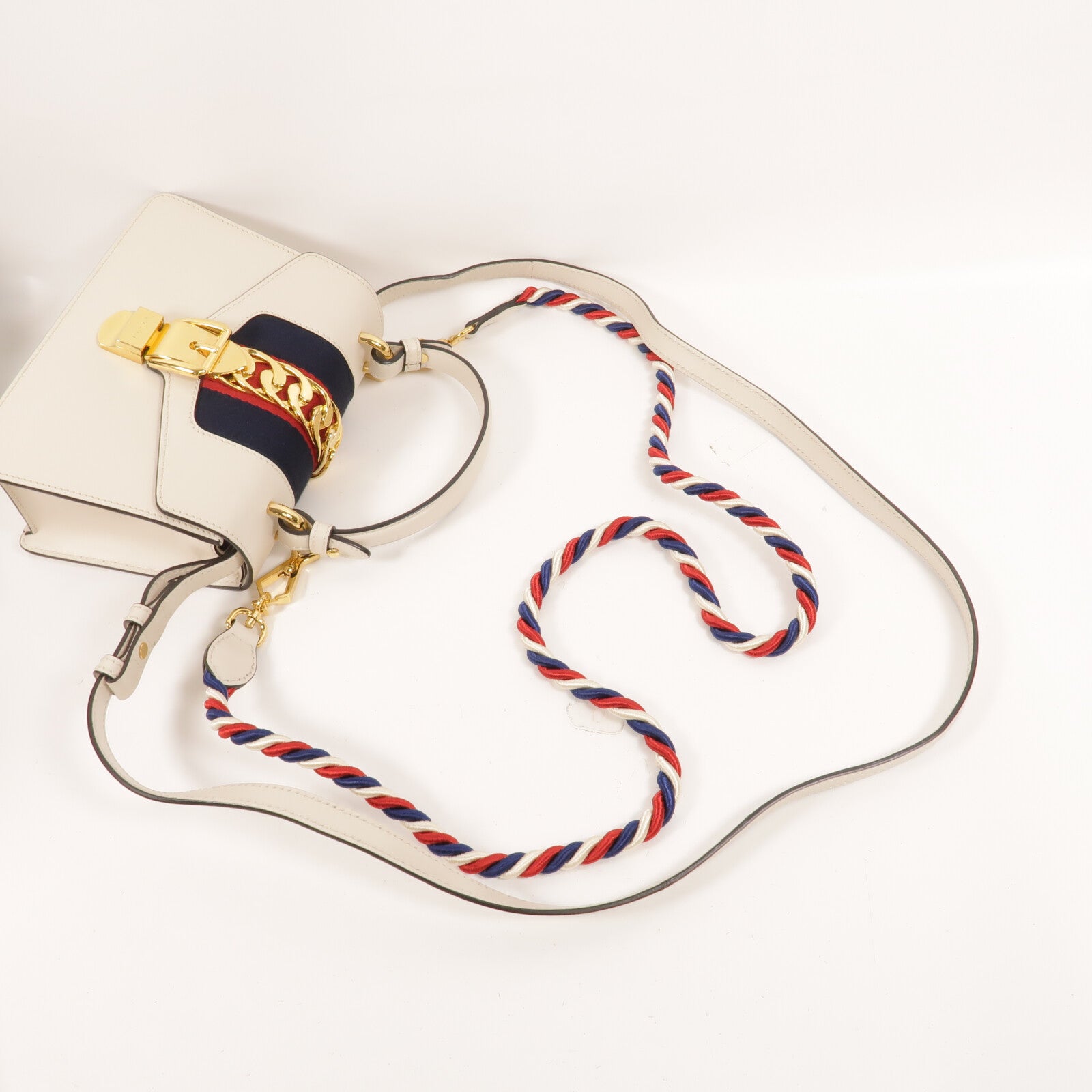 GUCCI 牛皮皮革Sylvie Mini手挽肩背兩用袋