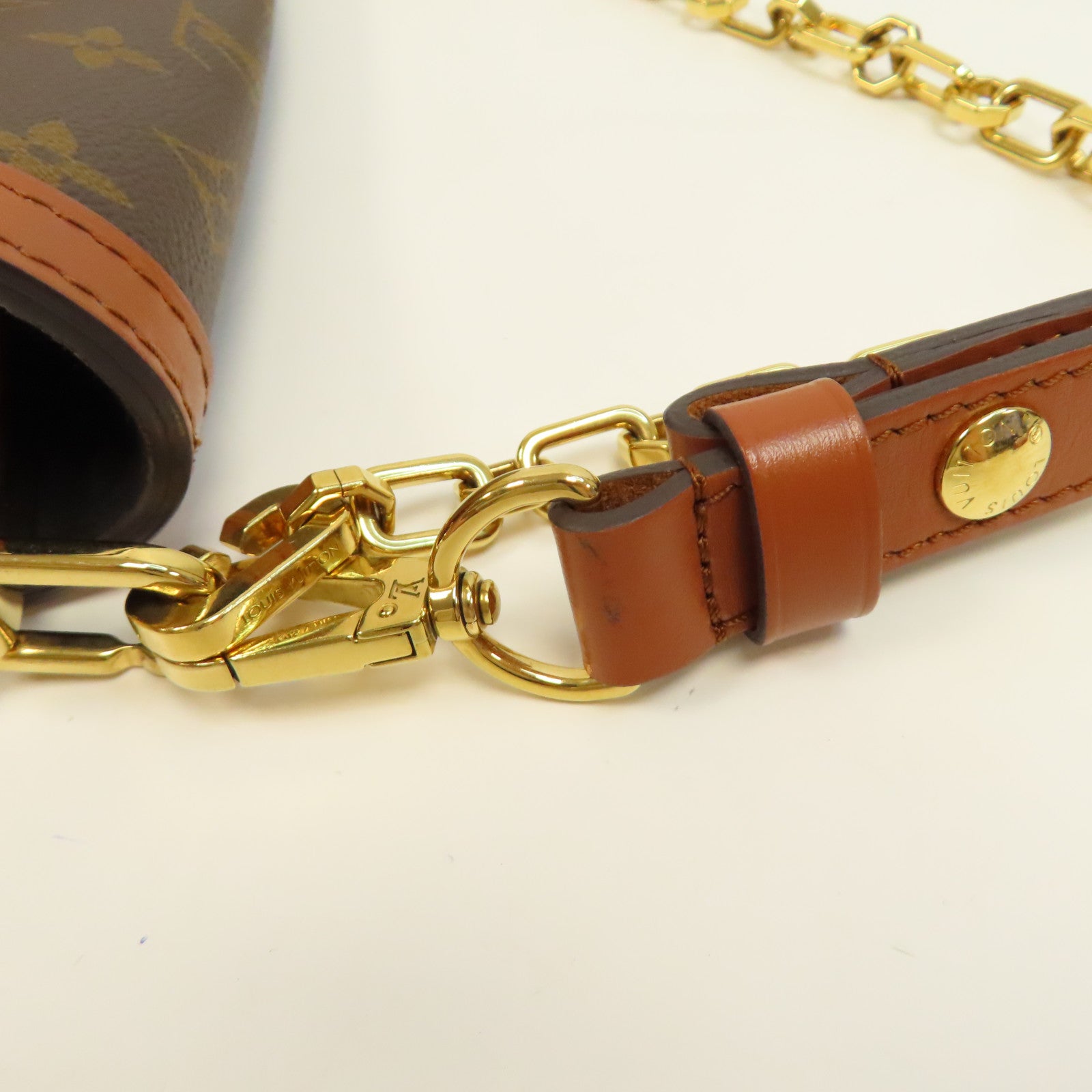 LOUIS VUITTON 【激減優惠】Monogram Reverse Dauphine MM金扣肩背袋啡色