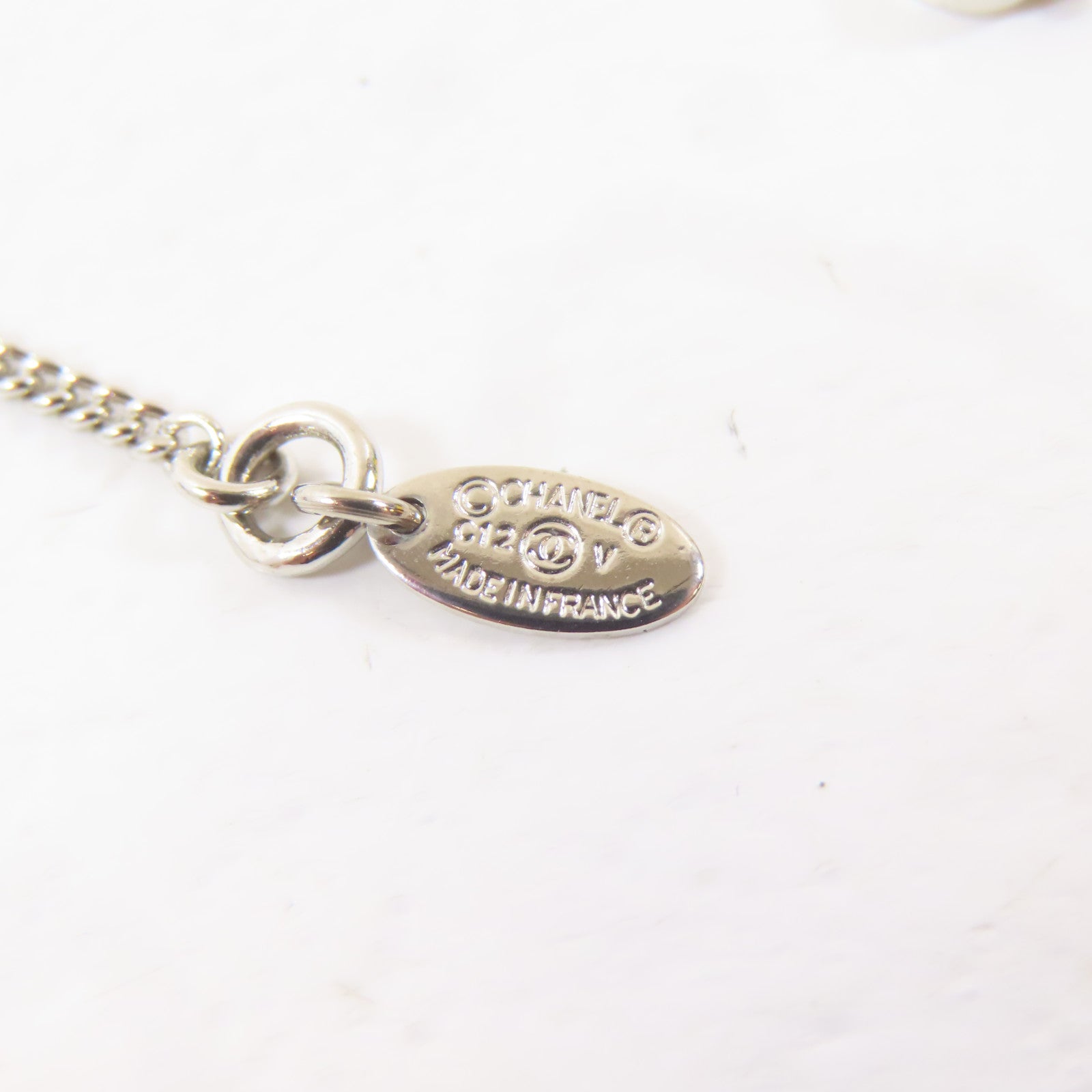 CHANEL 金屬/水晶Necklace項鍊銀色#40cm