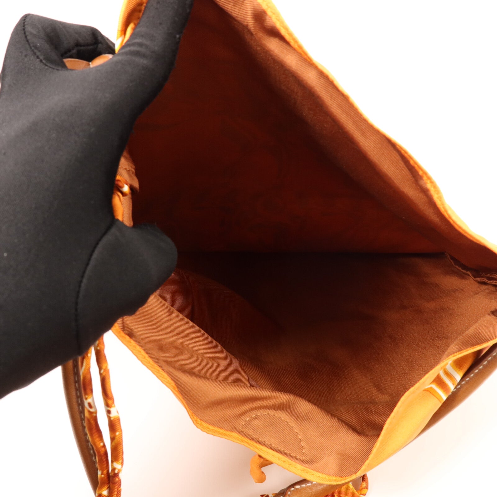 HERMES 絲質Silky City PM肩背袋Orange