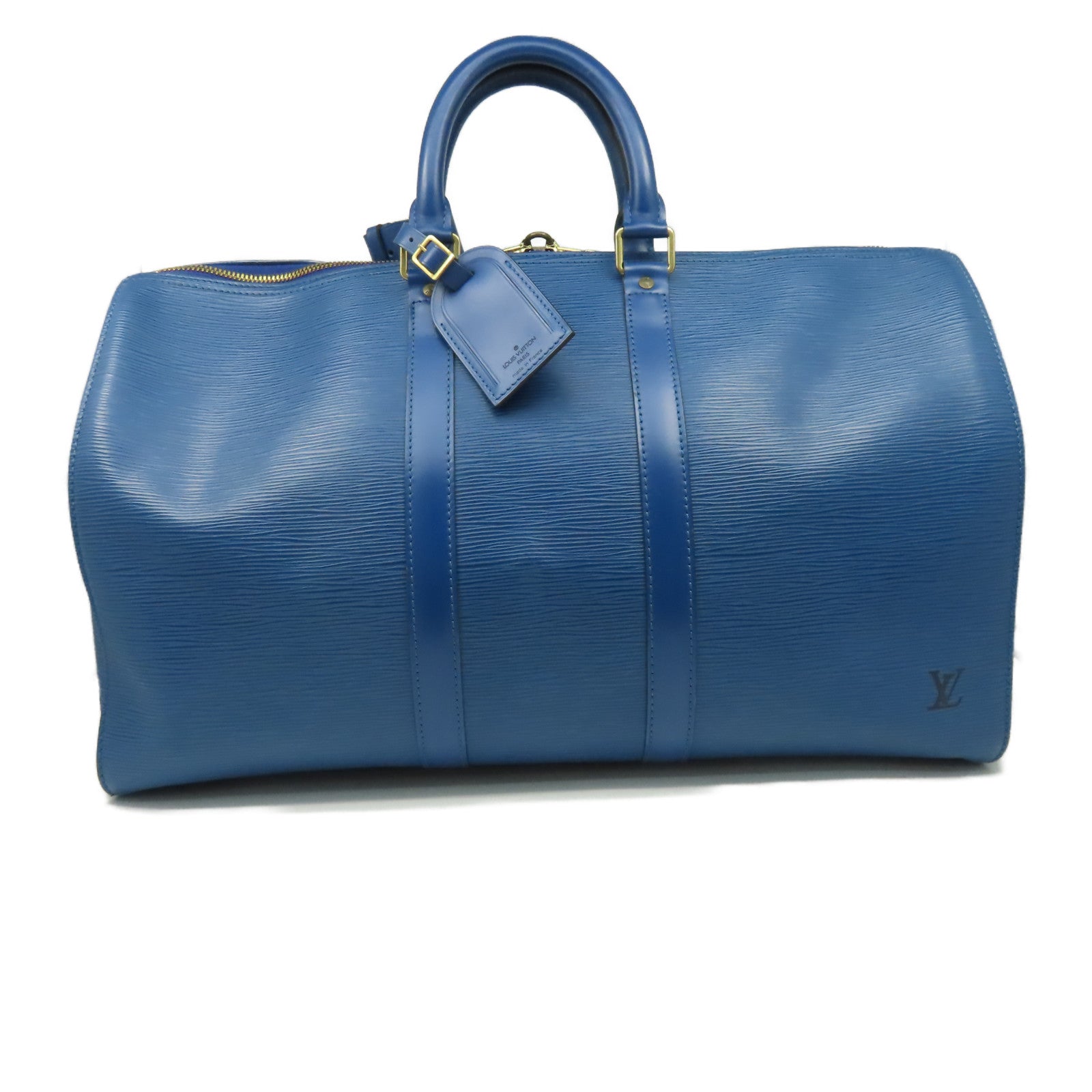 LOUIS VUITTON 【激減優惠】Epi Keepall 45金扣波士頓包藍色