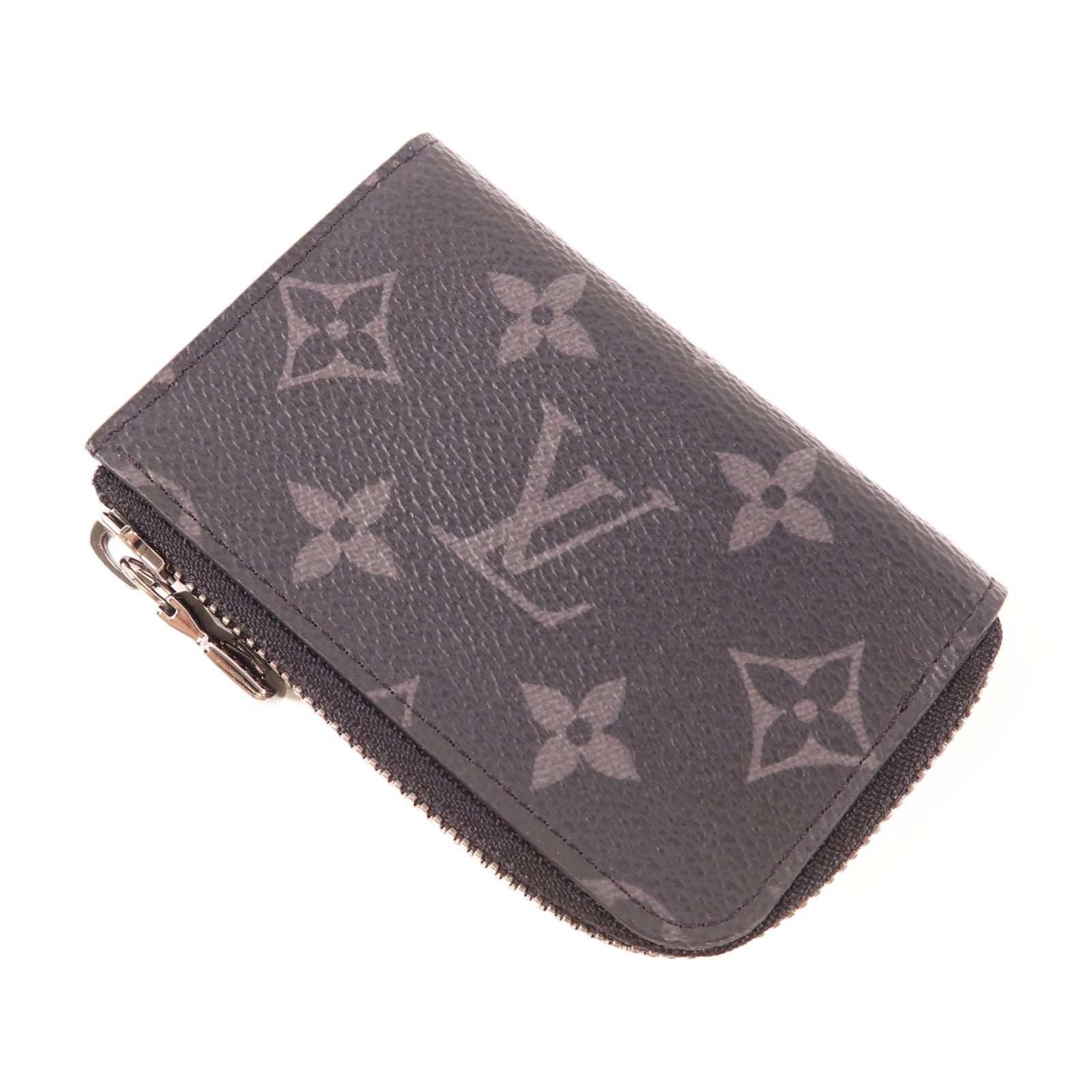 LOUIS VUITTON Monogram Eclipse Porte Monnaie Jour銀扣零錢包