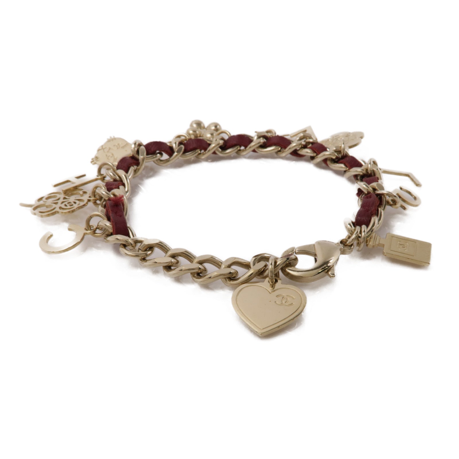 CHANEL【激減優惠】 金屬/皮革Bracelet手鏈紅色/金色