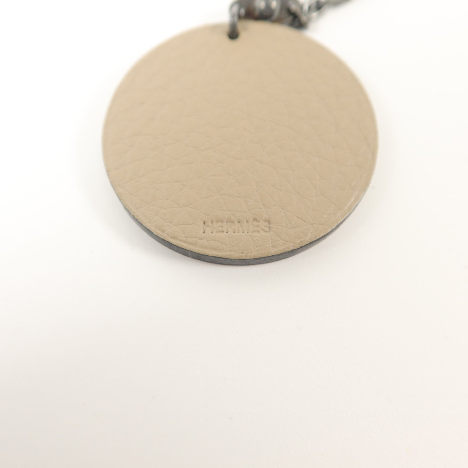 HERMES Clemence皮革/925純銀Hippo Charm掛飾