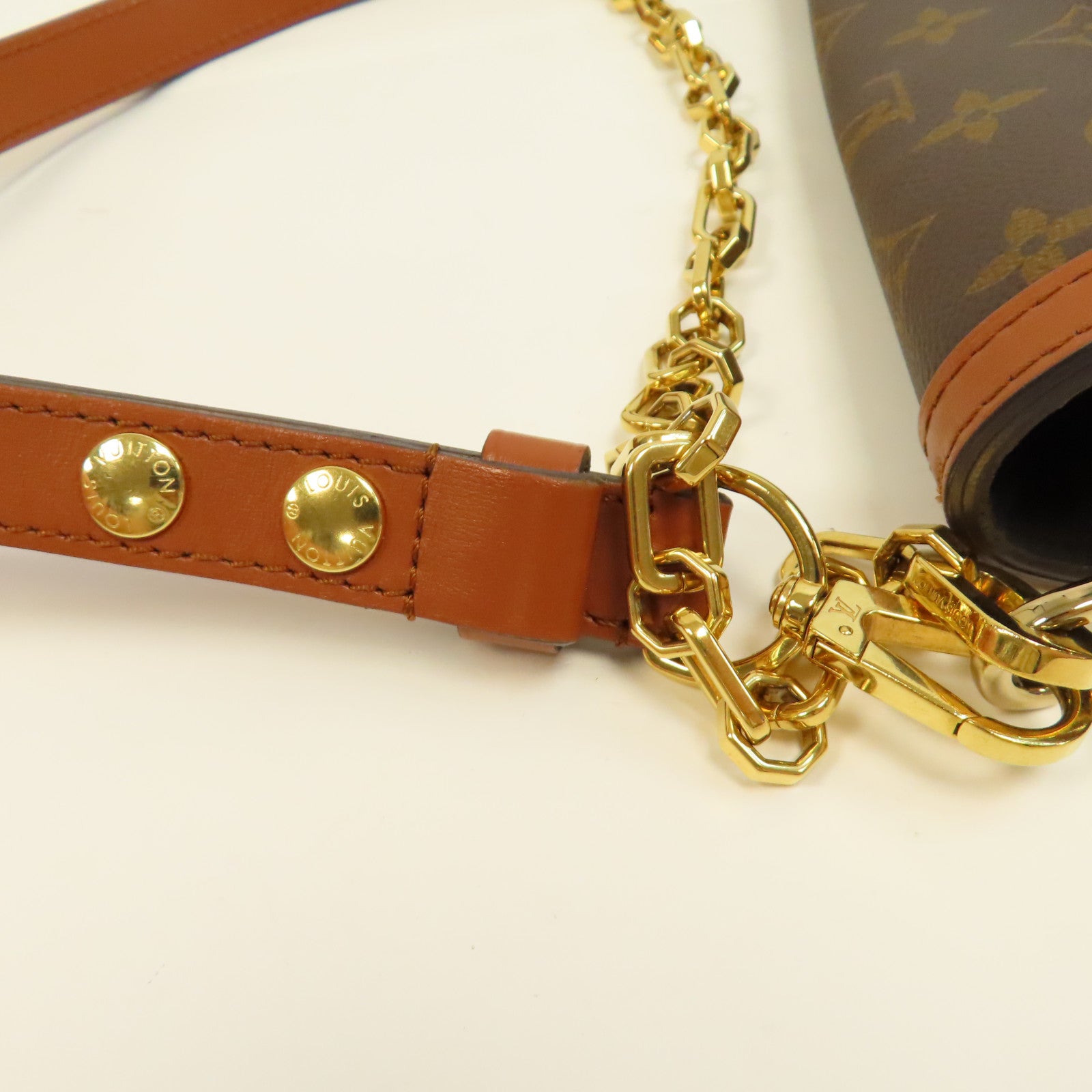 LOUIS VUITTON 【激減優惠】Monogram Reverse Dauphine MM金扣肩背袋啡色
