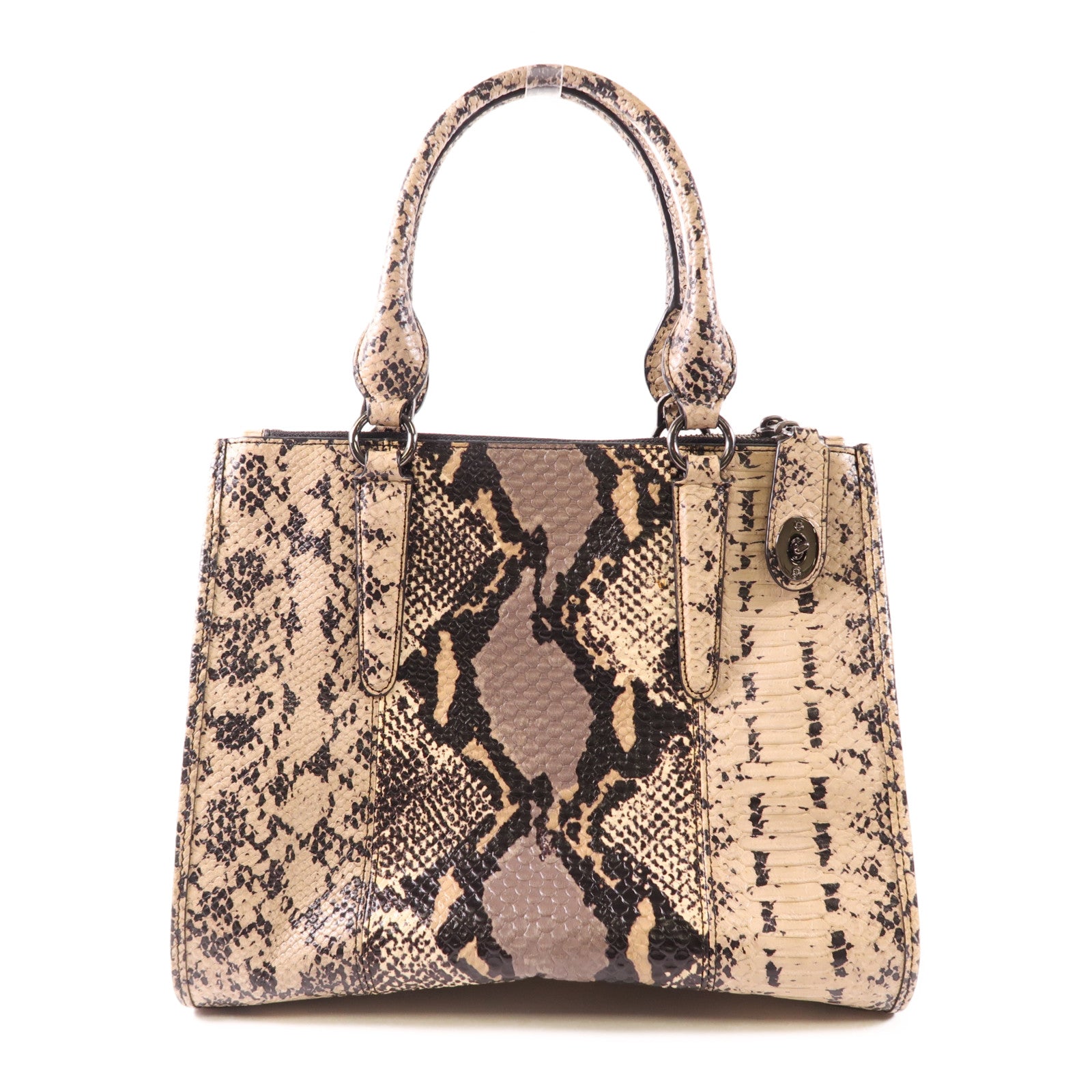 COACH 2 Way Bag 37177 Leather Grey/Black