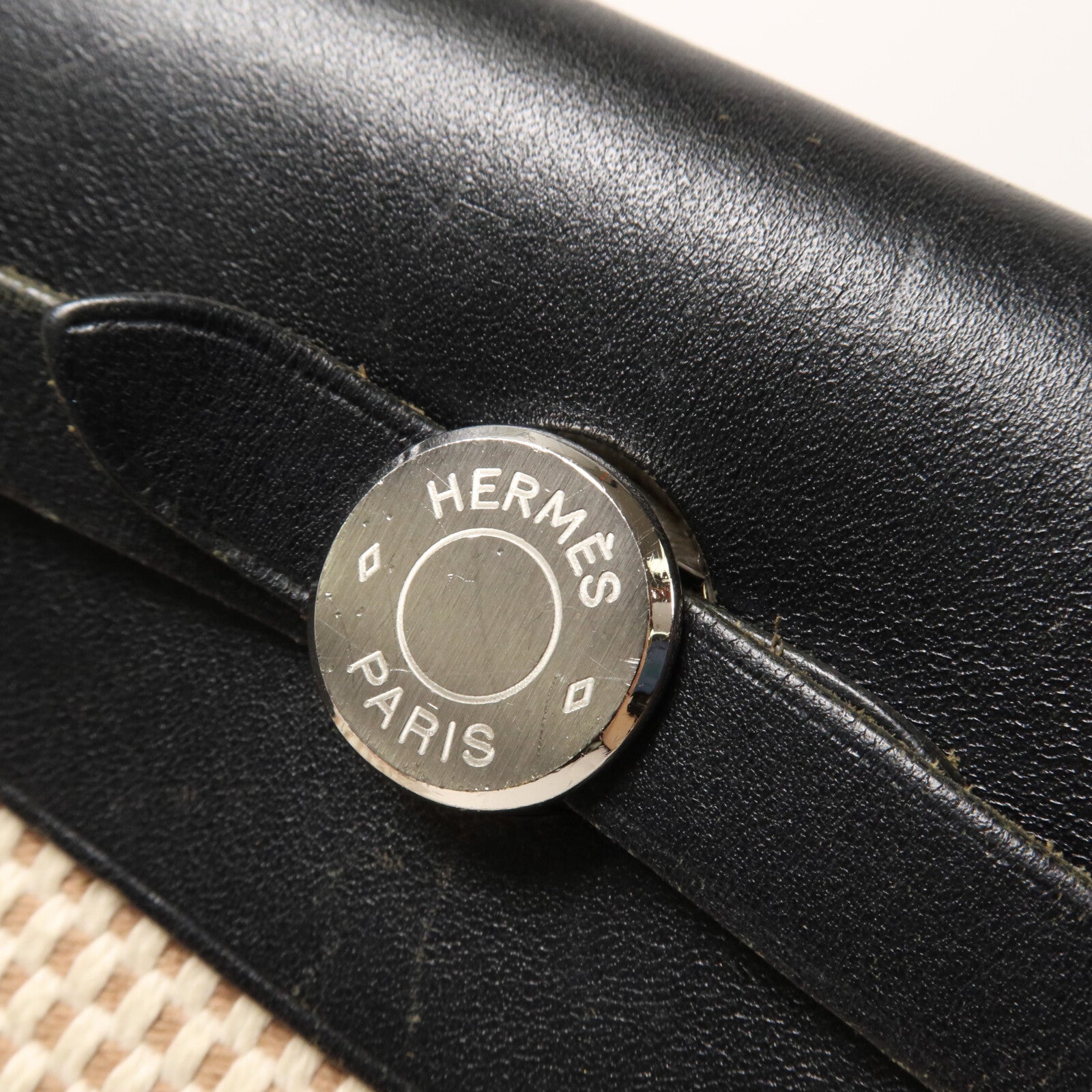 HERMES 帆布Vintage Herbag Mini肩背袋Noir