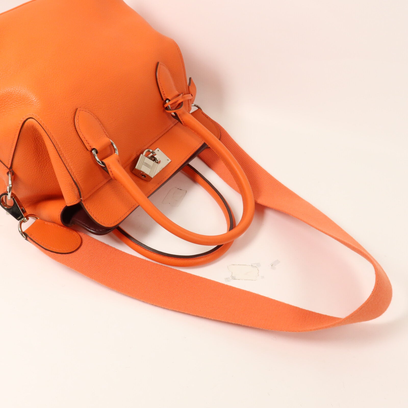 HERMES Evercolor皮革Tool Box 20手挽肩背兩用袋Orange Poppy
