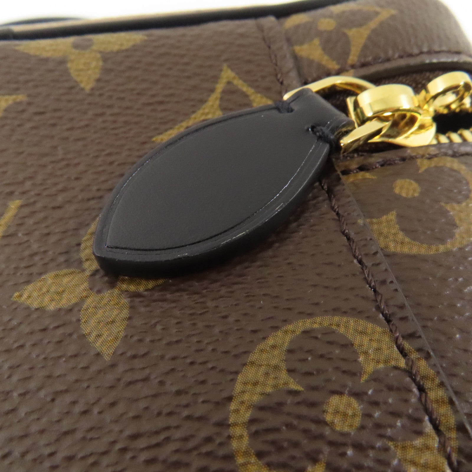 LOUIS VUITTON Monogram Reverse Vanity PM金扣手挽肩背兩用袋棕色