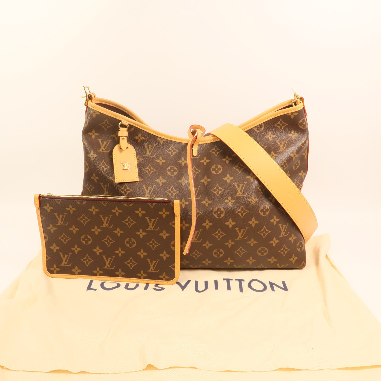 LOUIS VUITTON Monogram Carry All MM金扣肩背袋