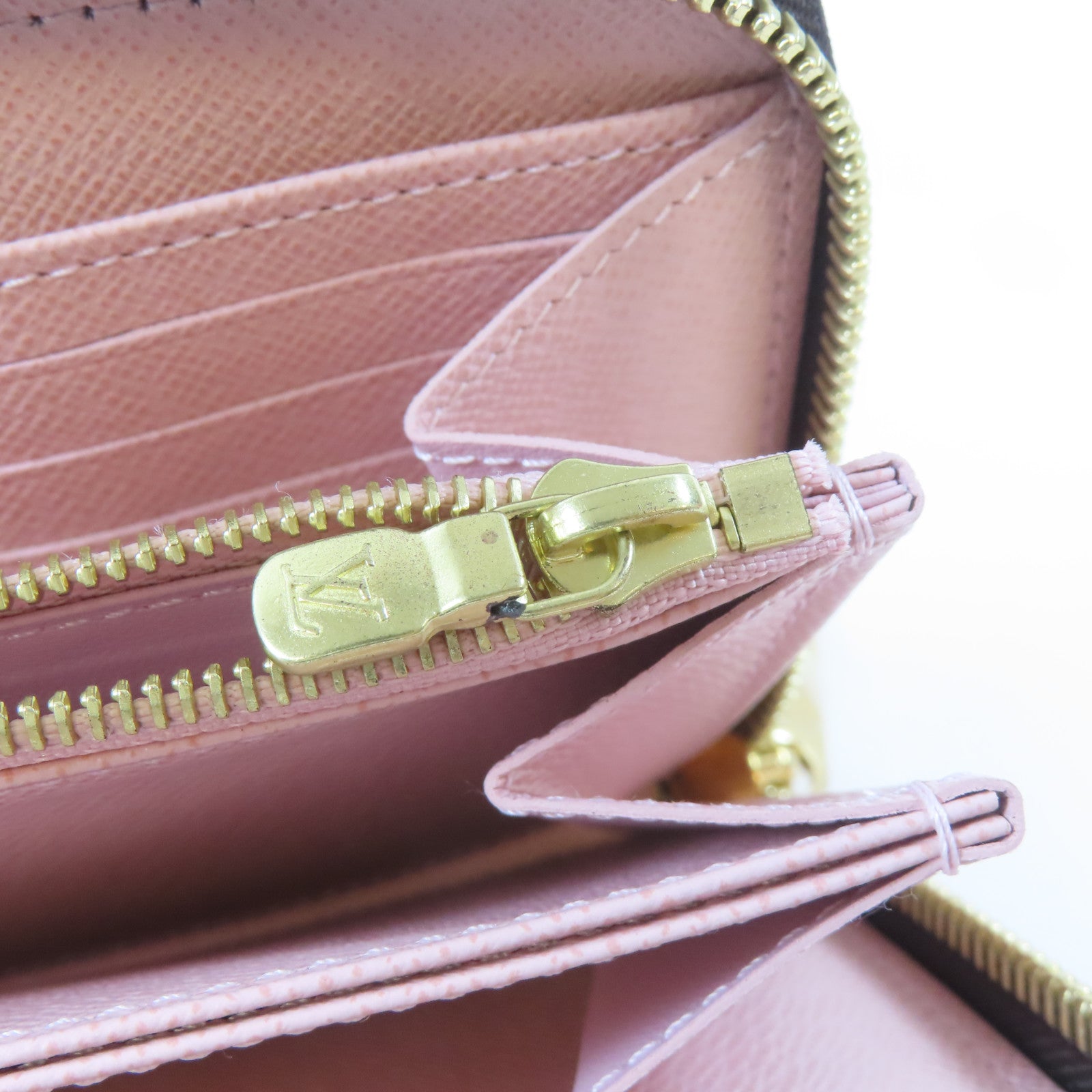 LOUIS VUITTON Damier Long Round Wallet金扣長錢包啡色