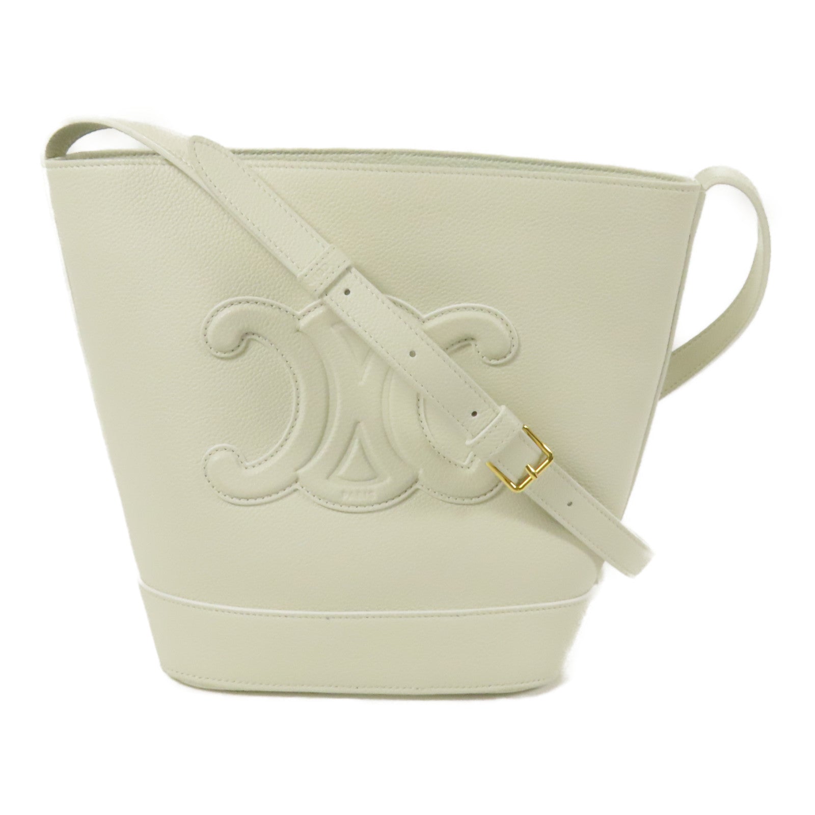 CELINE 牛皮皮革Cuir Triomphe Bucket Bag金扣肩背袋