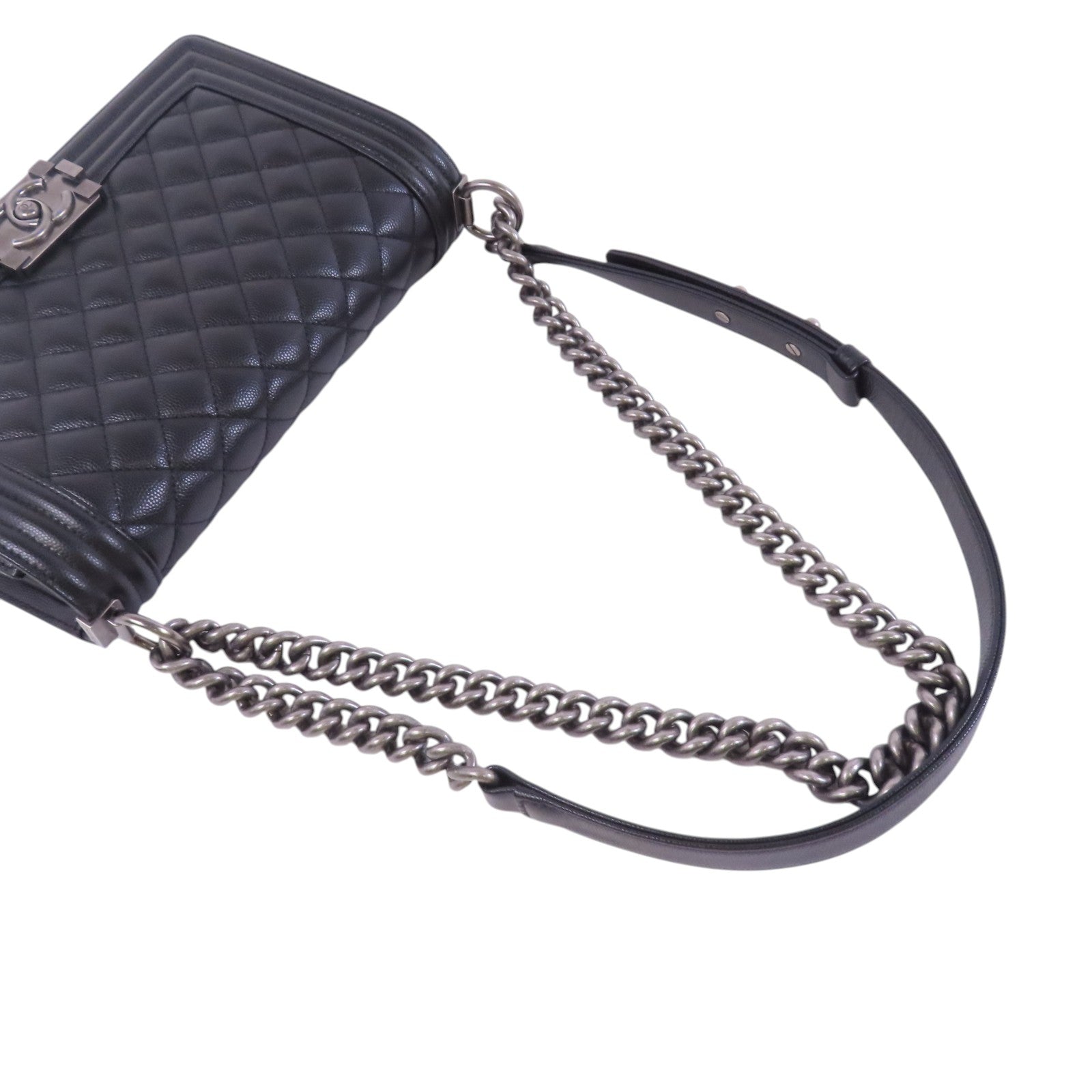 CHANEL 牛皮皮革Boy Chanel 25金扣鏈帶肩背袋