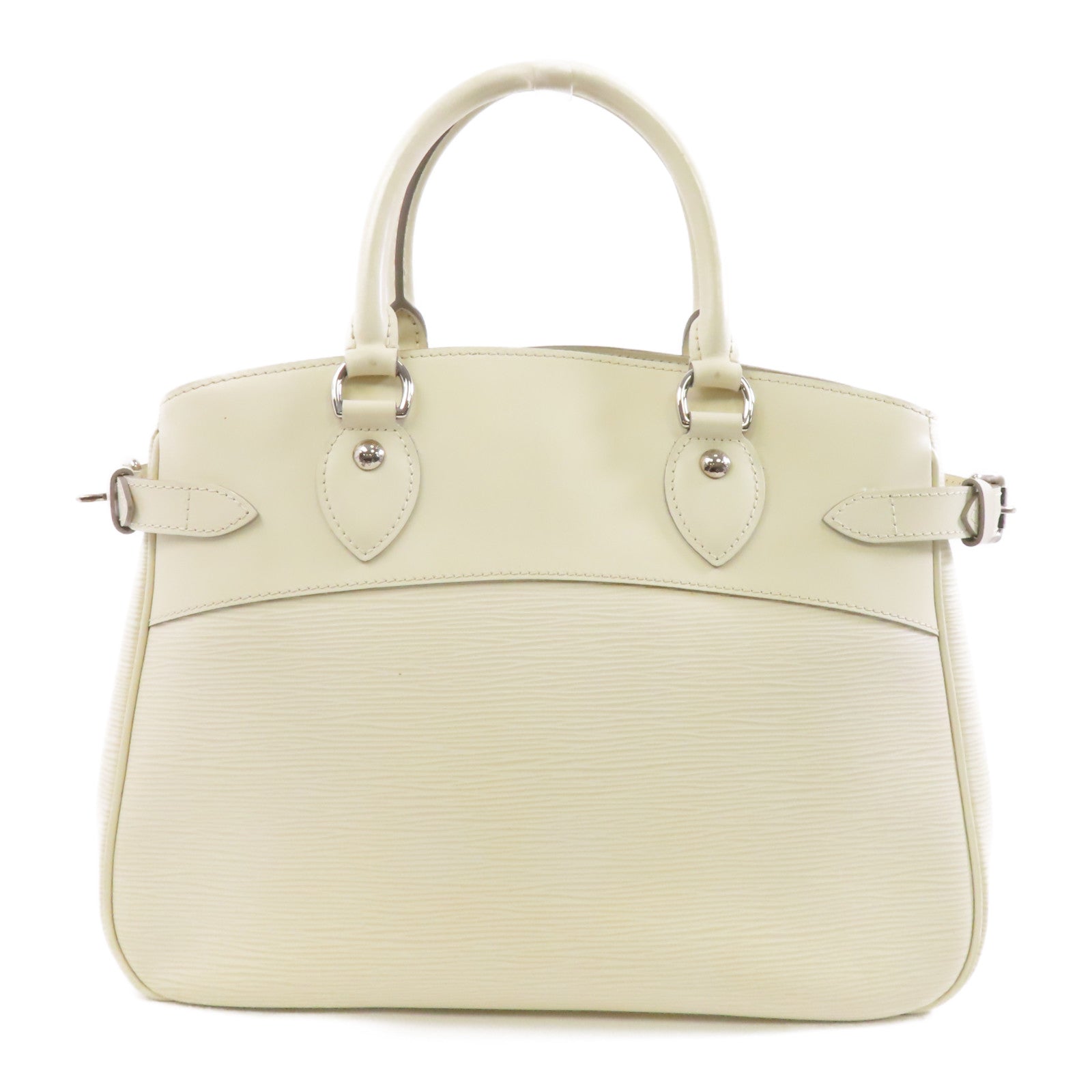 LOUIS VUITTON Epi Passy GM銀扣手挽袋白色