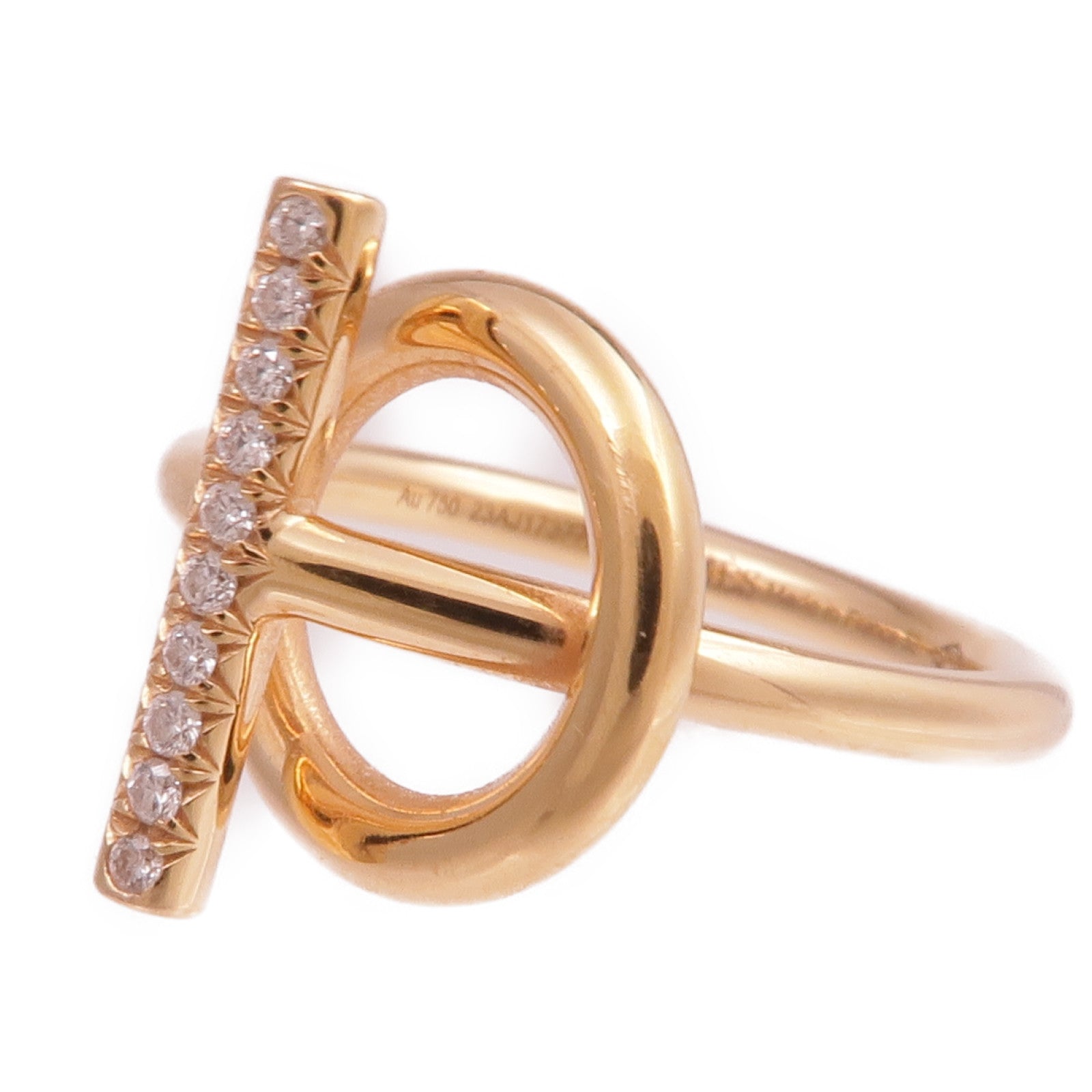 HERMES 18K玫瑰金Echappee Ring戒指Hermes#52/US#6