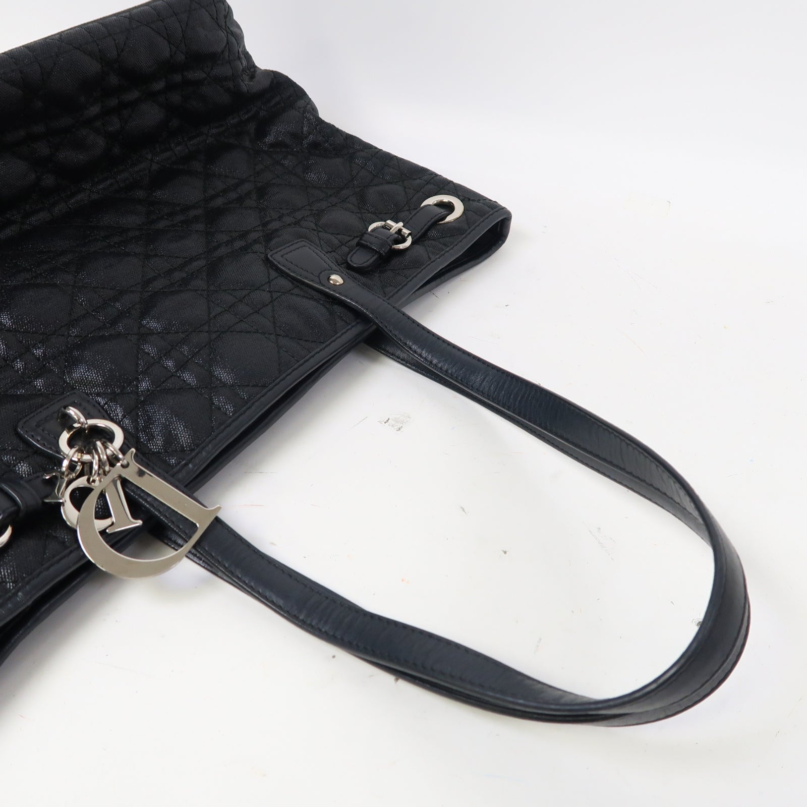 Dior 尼龍Cannage Tote Bag銀扣手挽袋黑色