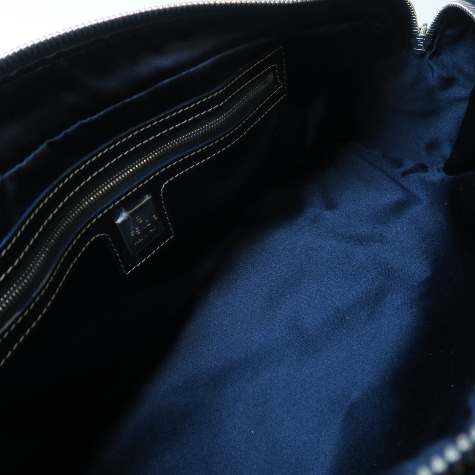 FENDI 【激減優惠】帆布Handbag銀扣手挽袋深藍色