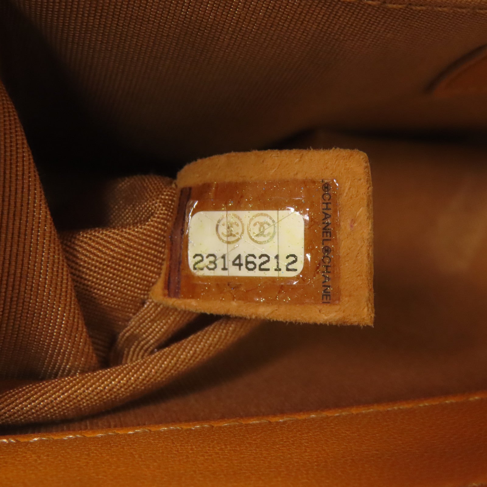 CHANEL 羊皮皮革Boy 25金扣鏈帶肩背袋橙色