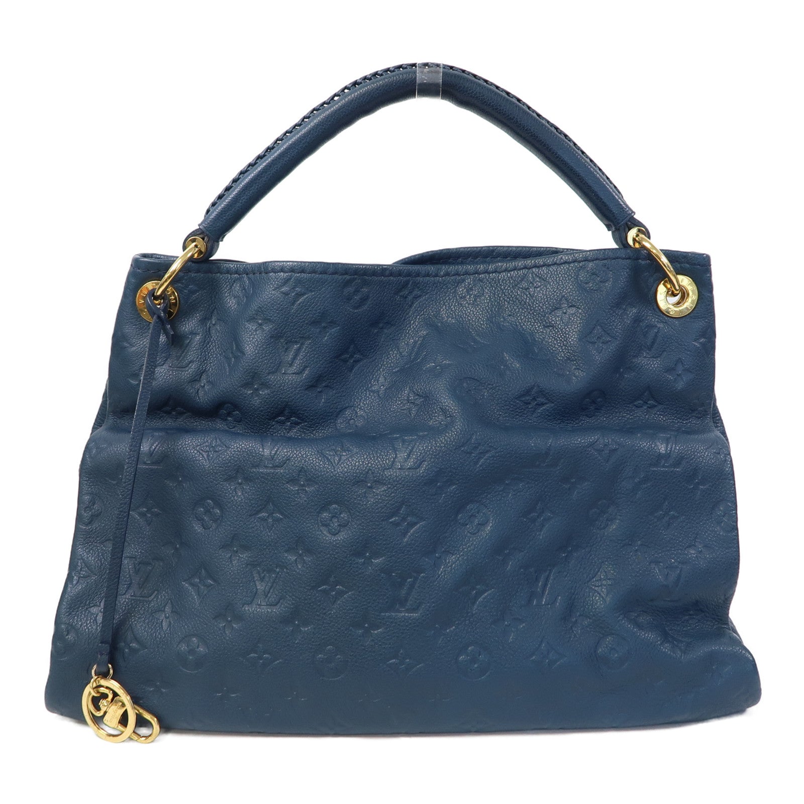 LOUIS VUITTON Monogram Empreinte Artsy MM金扣手挽袋藍色