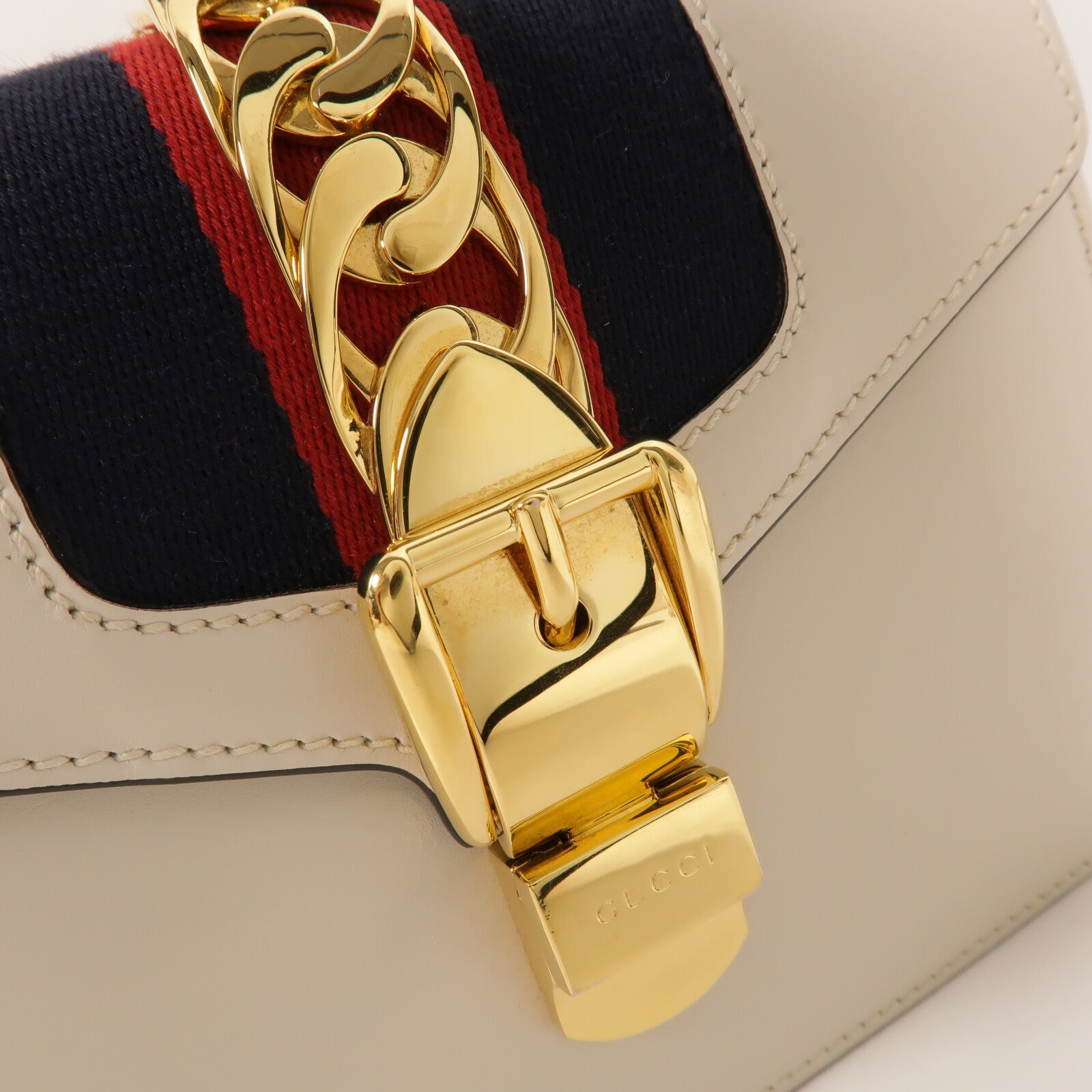 GUCCI 牛皮皮革Sylvie Mini手挽肩背兩用袋