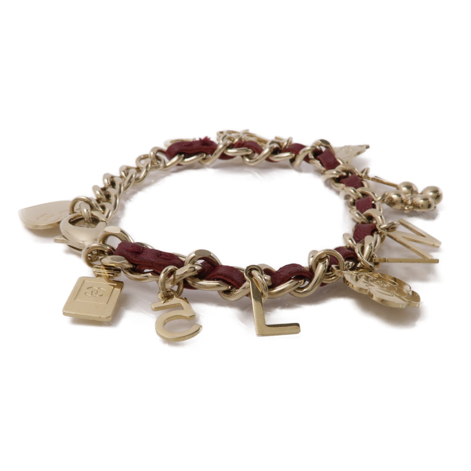 CHANEL【激減優惠】 金屬/皮革Bracelet手鏈紅色/金色