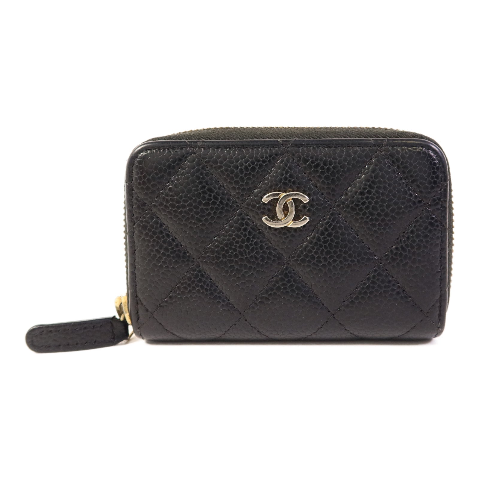 CHANEL 牛皮皮革Card Case銀扣卡片套
