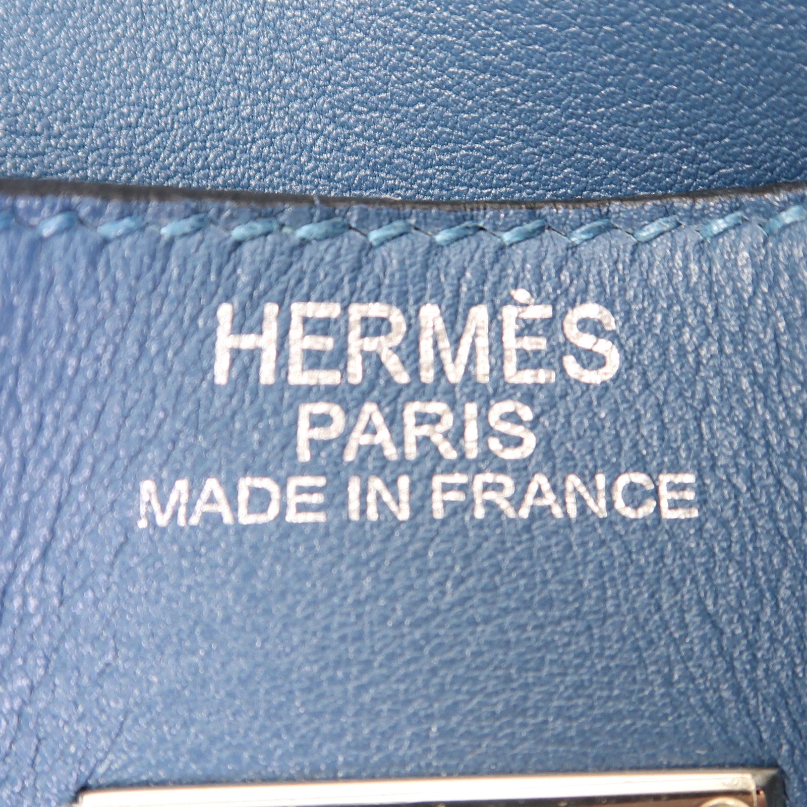 HERMES Swift皮革Kelly 50銀扣手挽袋Bleu Saphir