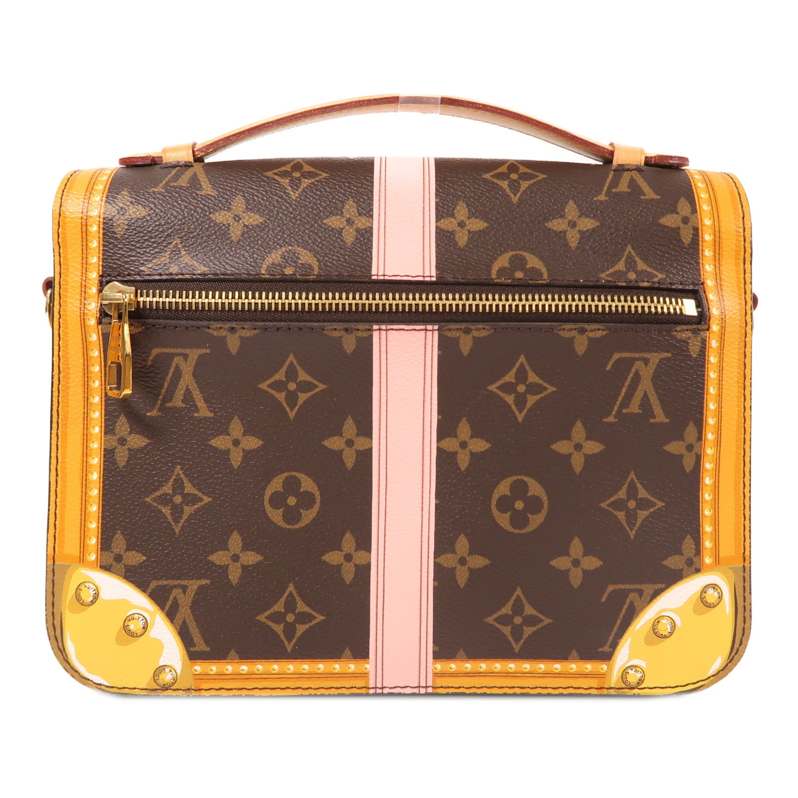 LOUIS VUITTON【激減優惠】 Monogram Summer Trunk Pochette Metis金扣手挽肩背兩用袋棕色/彩色