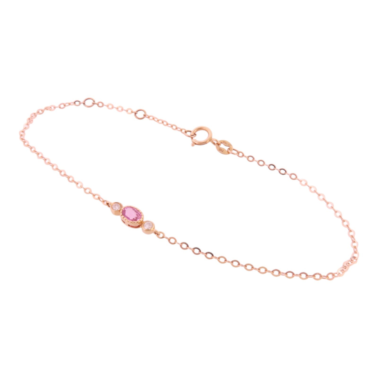 JEWELRY 18K玫瑰金/粉紅藍寶石/鑽石Pink Sapphire Diamond Bracelet手鏈