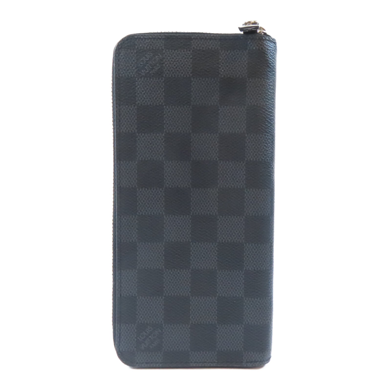 LOUIS VUITTON Damier Graphite Zippy Wallet Vertical銀扣長錢包黑色