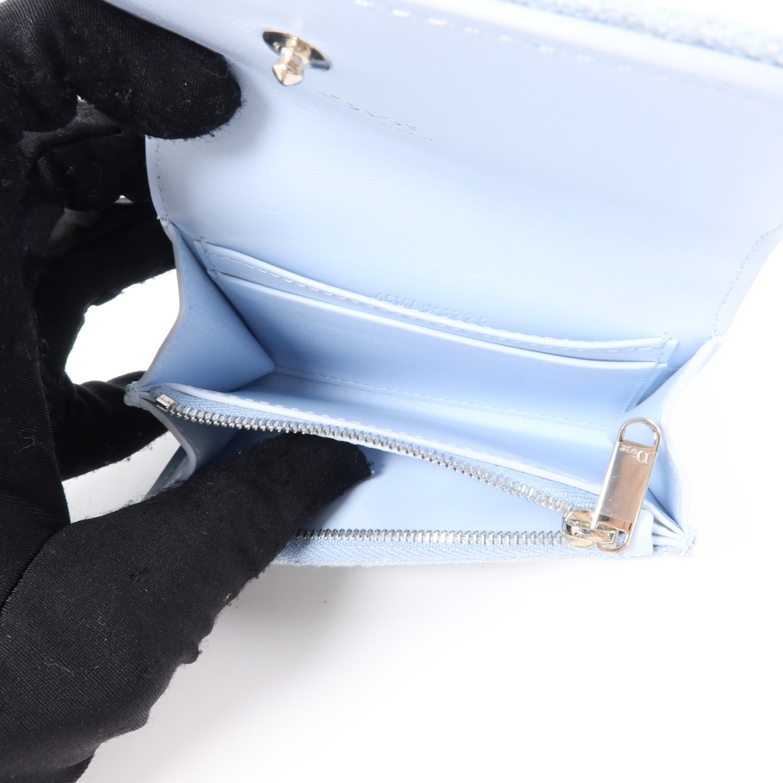 Dior 帆布/牛皮皮革Oblique Glycine Wallet銀扣錢包