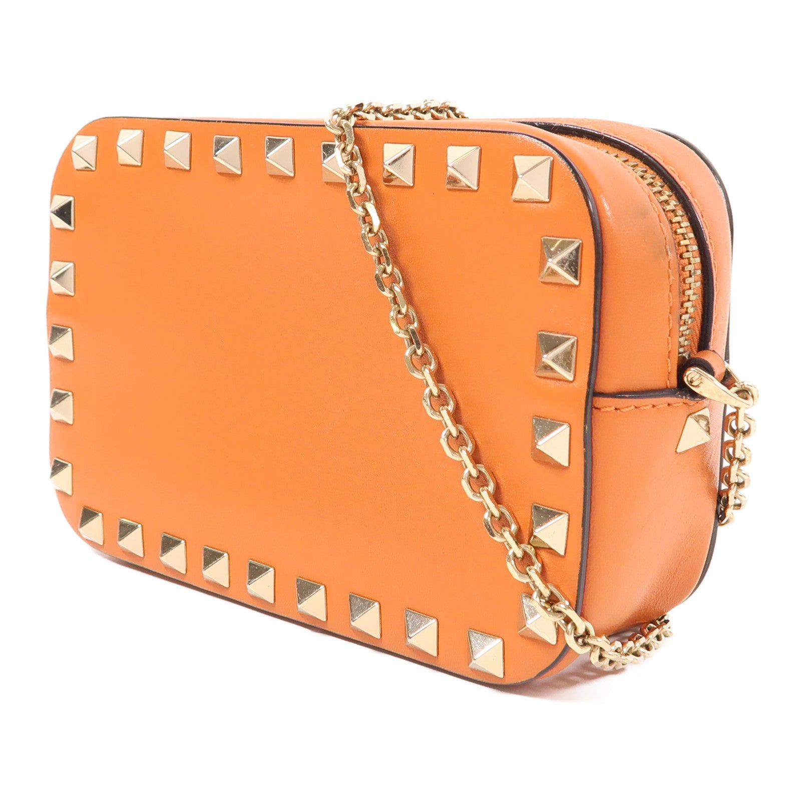 Valentino 牛皮皮革Chain Shoulder金扣鏈帶肩背袋