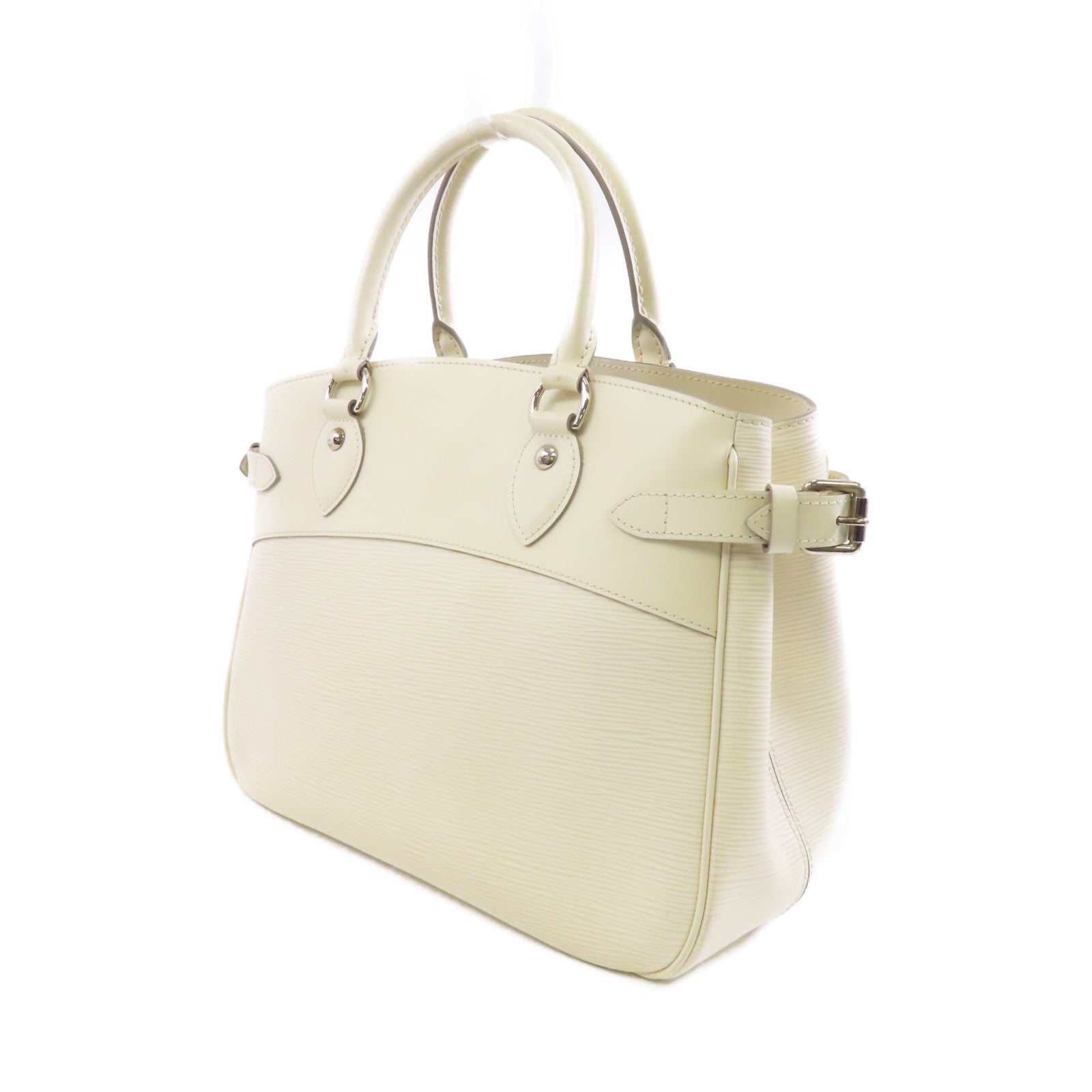 LOUIS VUITTON Epi Passy GM銀扣手挽袋白色
