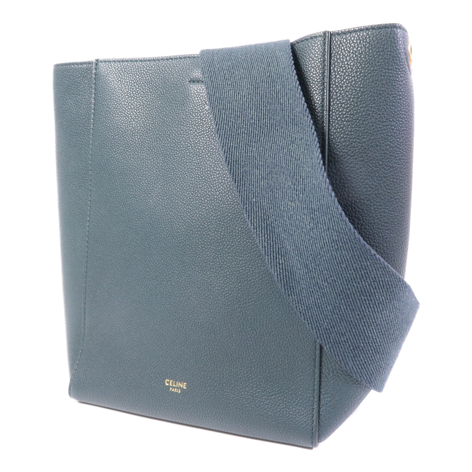 CELINE 牛皮皮革Small Sangle Bucket金扣肩背袋