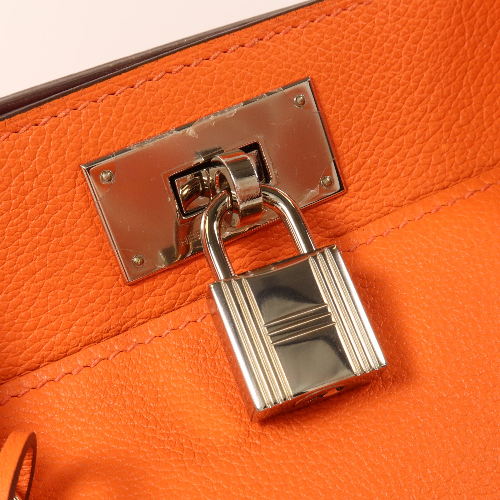 HERMES Evercolor皮革Tool Box 20手挽肩背兩用袋Orange Poppy